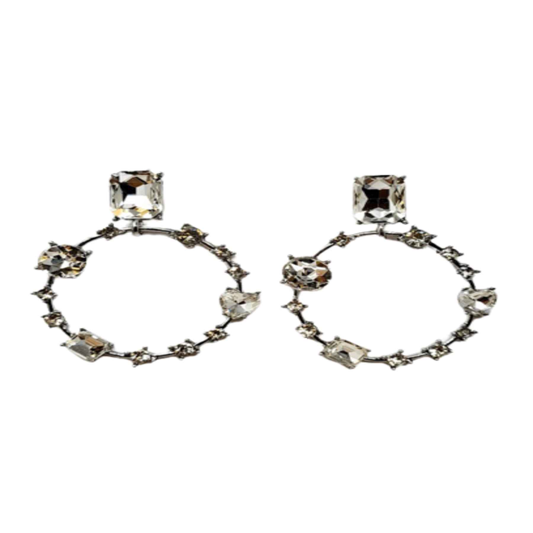 Elegant Metal With Multi Crystal Stone Ring Earrings featuring a unique design and vibrant crystals, perfect for any occasion.