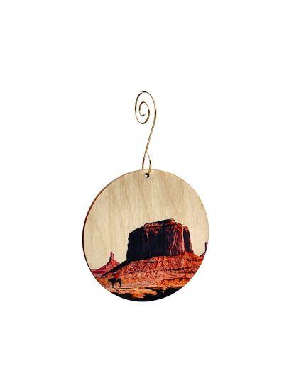 Navajo Utah Ornament #9933 made from eco-friendly birch wood and recycled paper, featuring intricate laser-cut designs.