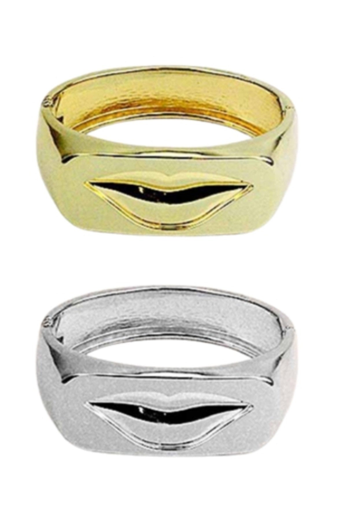 Elegant Open Cuff Bangles in gold and rhodium plating, showcasing a stylish design and comfortable fit.