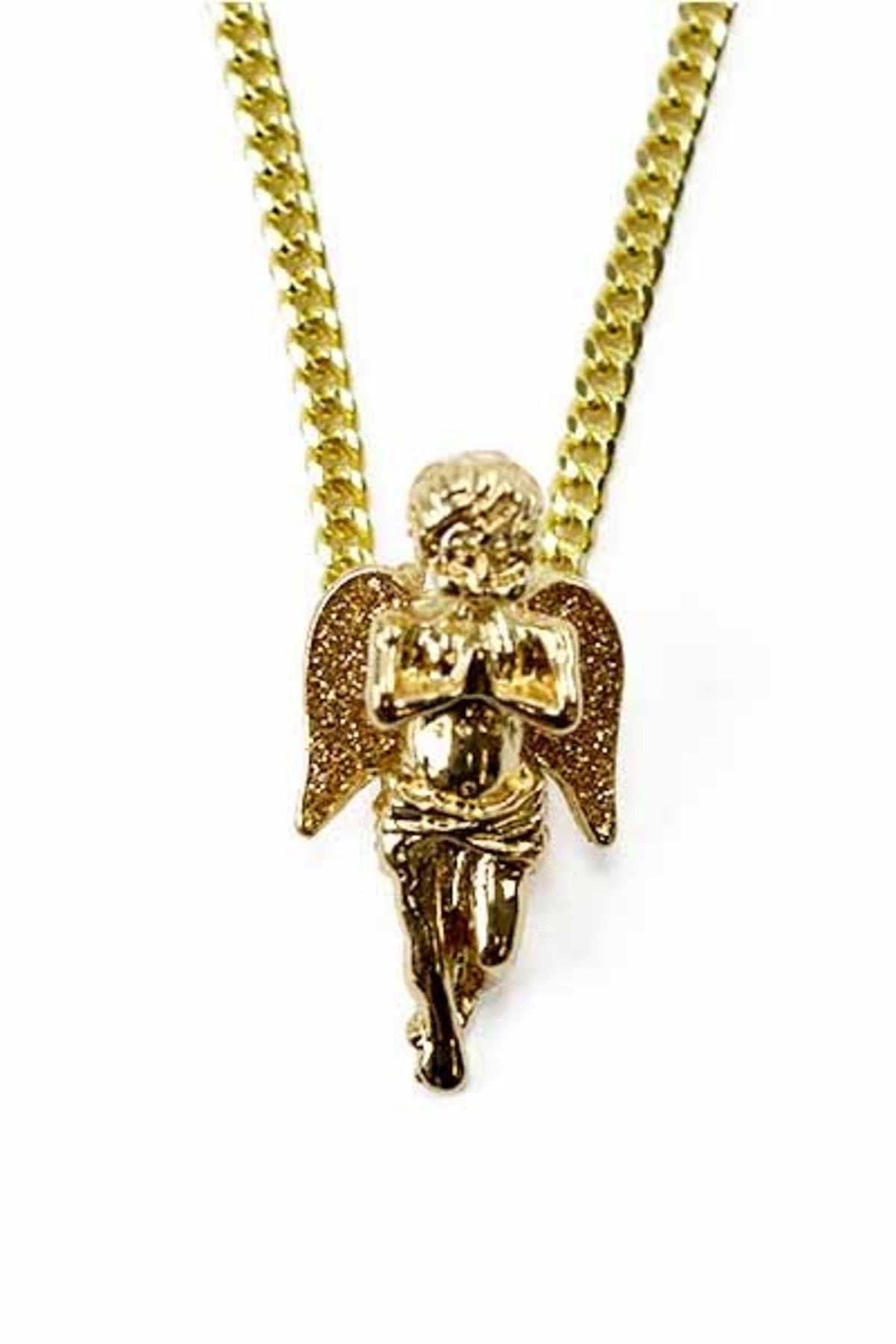 Elegant Angel Pendant Necklace with a 30-inch length and lobster claw clasp, showcasing a beautiful angel design.