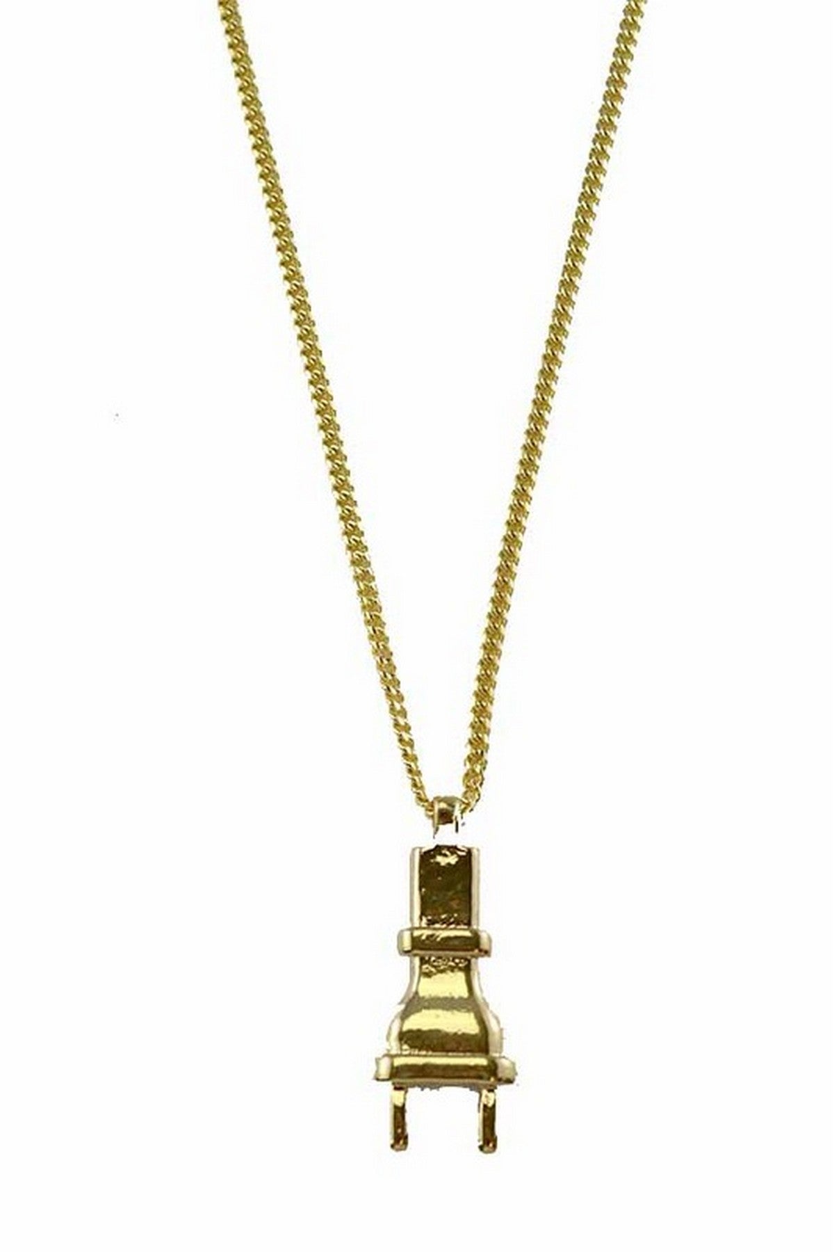 Hip Hop Style Pendant Necklace featuring a plug design, 30 inches long with a lobster claw clasp.