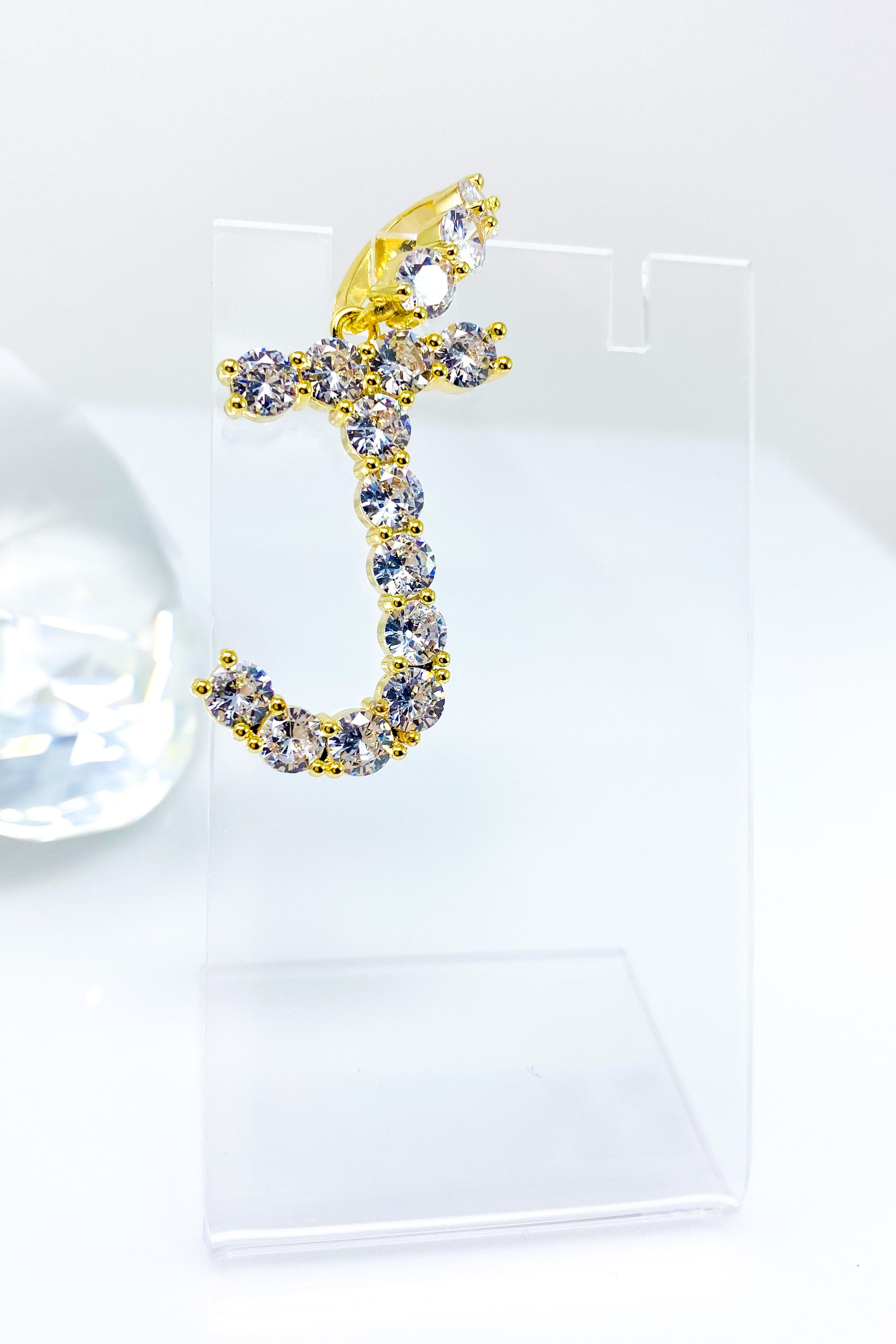 So Icy Printed Letter Pendant in gold plating, showcasing its stylish design and quality craftsmanship.