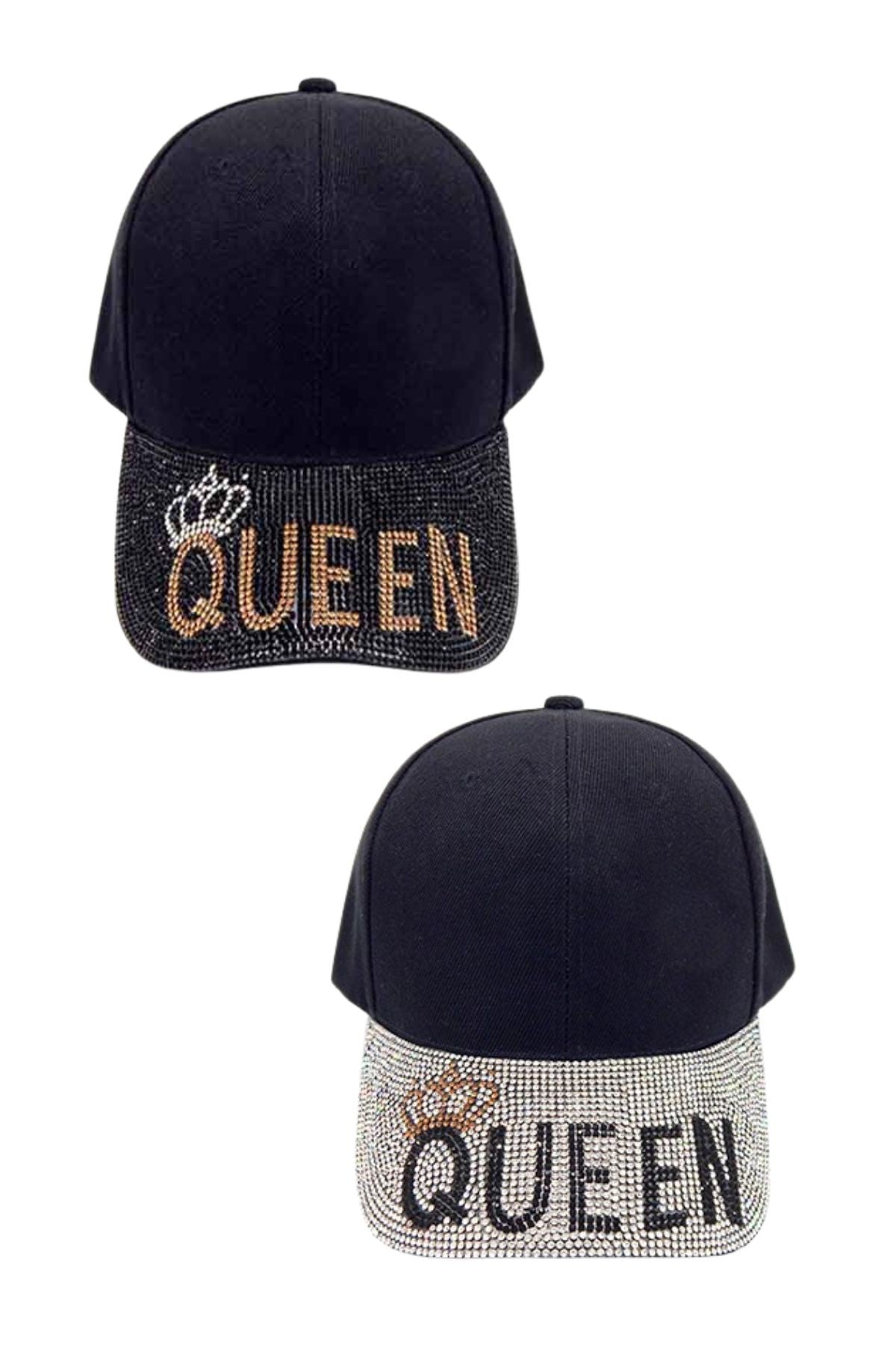 Stylish Polyester Ball Cap with Rhinestone detailing, featuring an adjustable velcro back closure.