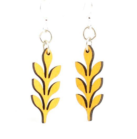 Pop Up in Rows Blossoms #144 earrings made from sustainably sourced wood, featuring a laser-cut blossom design in Sunrise color with stainless steel ear wires.