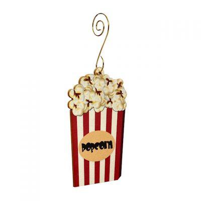 Popcorn Ornament #T078 featuring a vibrant 3-D design on eco-friendly birch wood or recycled paper.