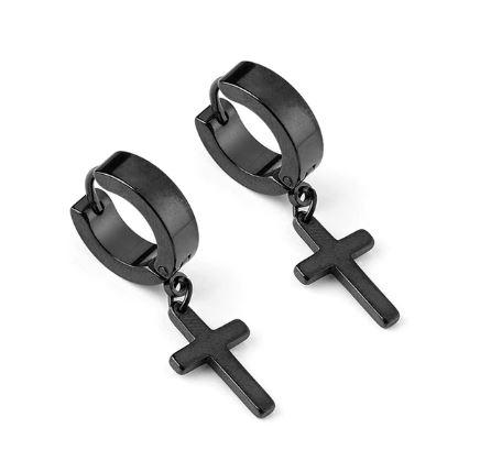 PRODIGIOUS Steel Earrings featuring a cross design, made from durable stainless steel, lightweight and elegantly crafted.