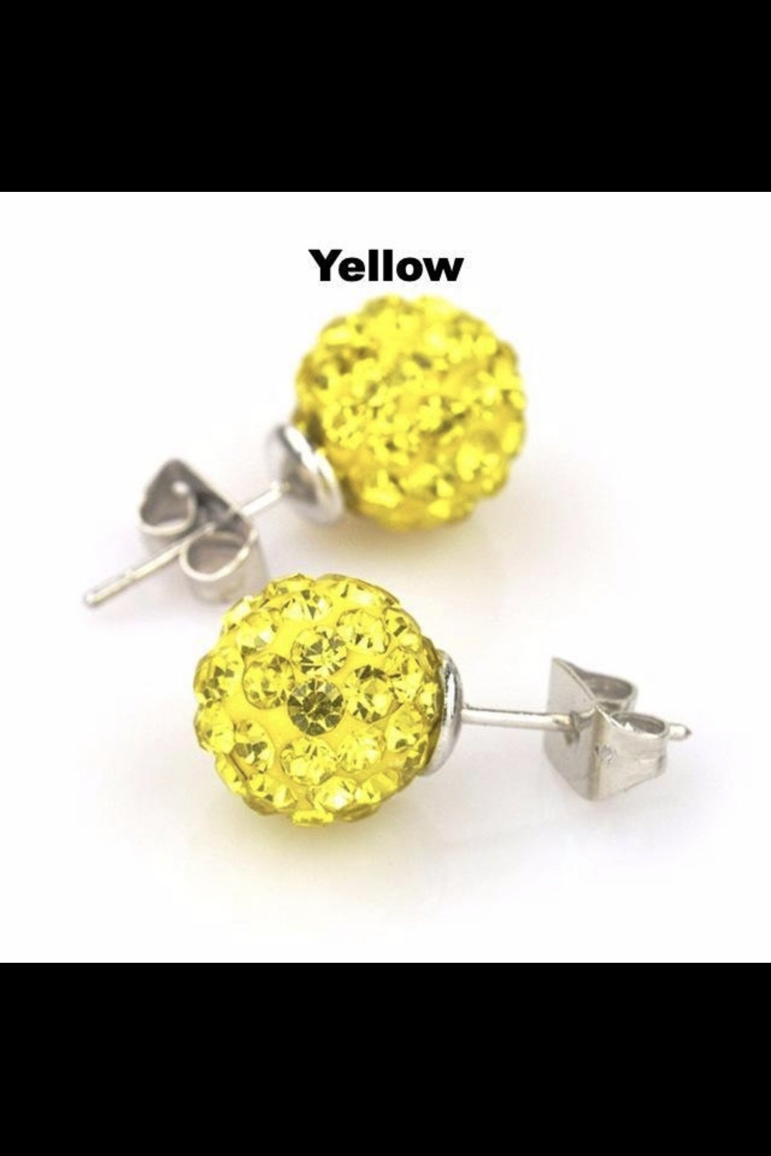 A pair of round ceramic stud earrings with a sparkling finish, featuring a nickel-free brass back finding, perfect for casual wear.