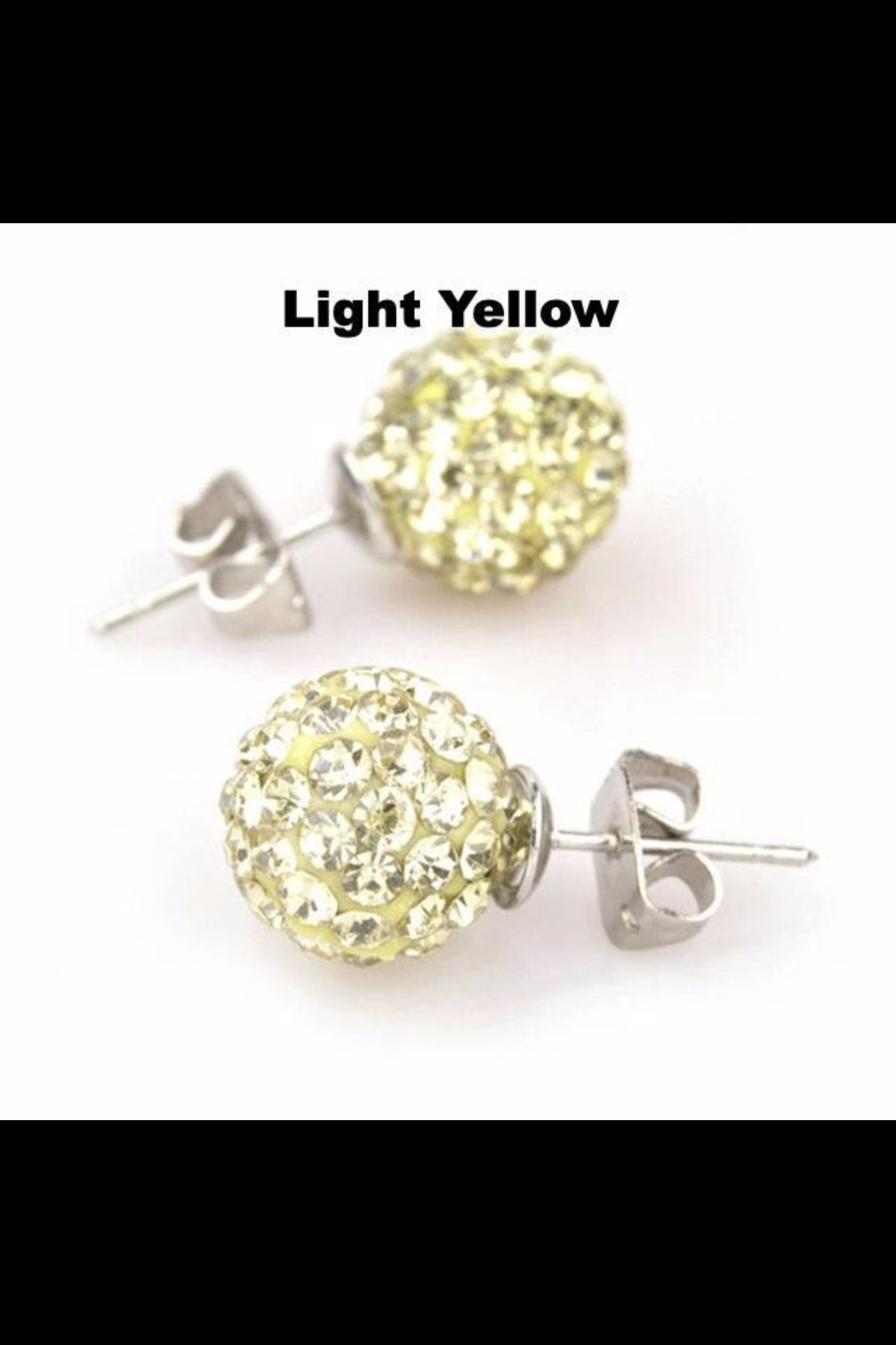 A pair of round ceramic stud earrings with a sparkling finish, featuring a nickel-free brass back finding, perfect for casual wear.