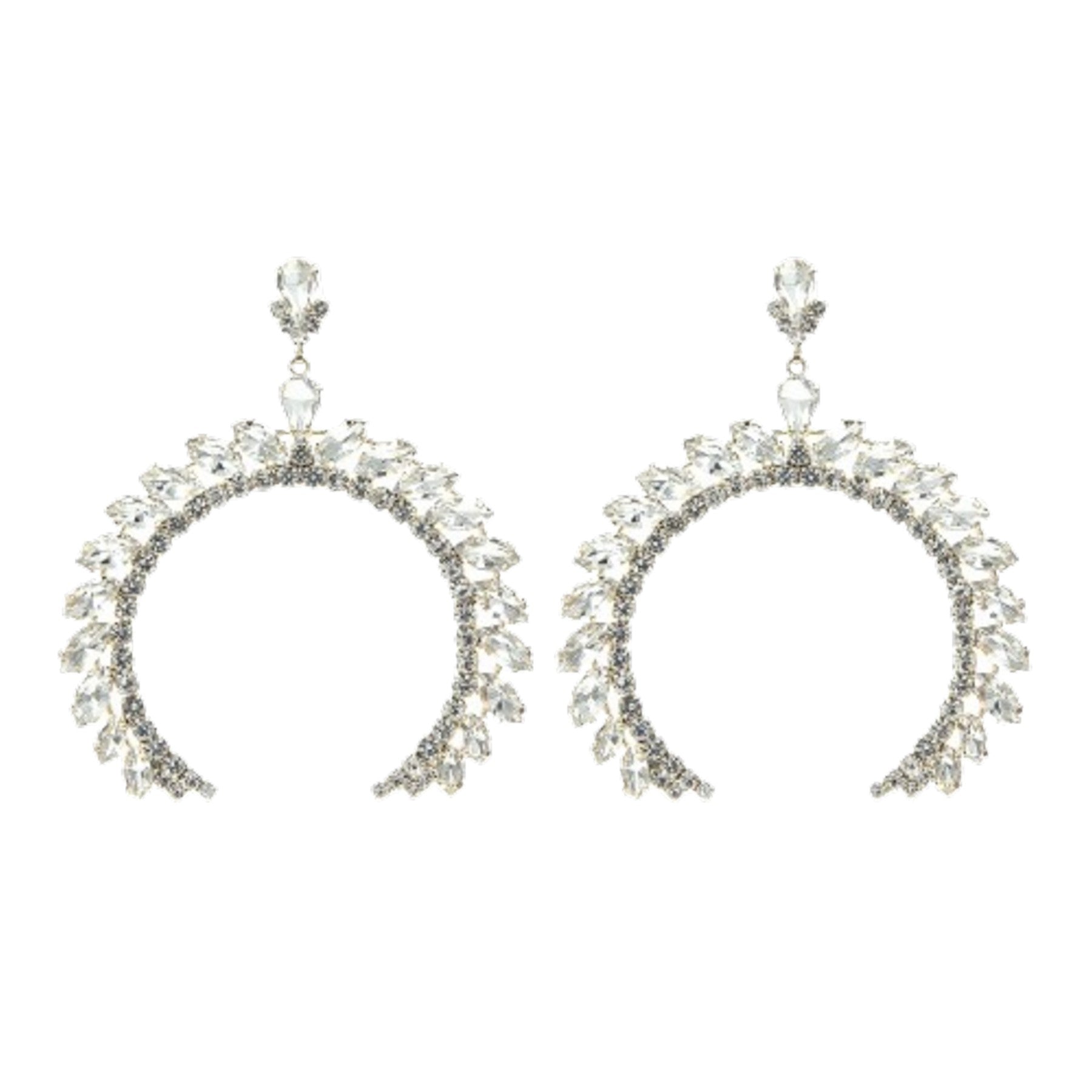 Quash Crystal Blossom Post Back Earrings featuring a floral design with sparkling crystals, showcasing elegance and style.