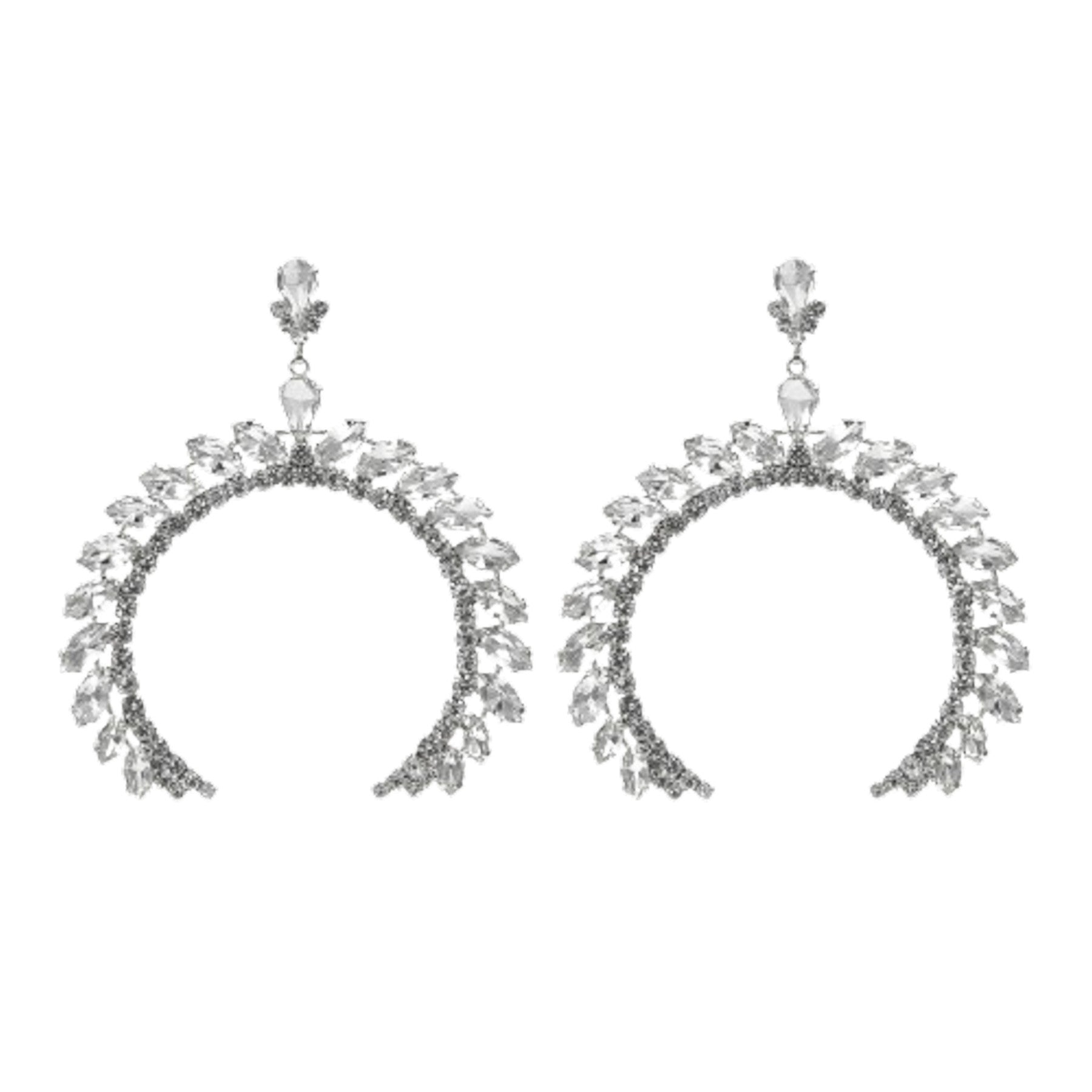 Quash Crystal Blossom Post Back Earrings featuring a floral design with sparkling crystals, showcasing elegance and style.