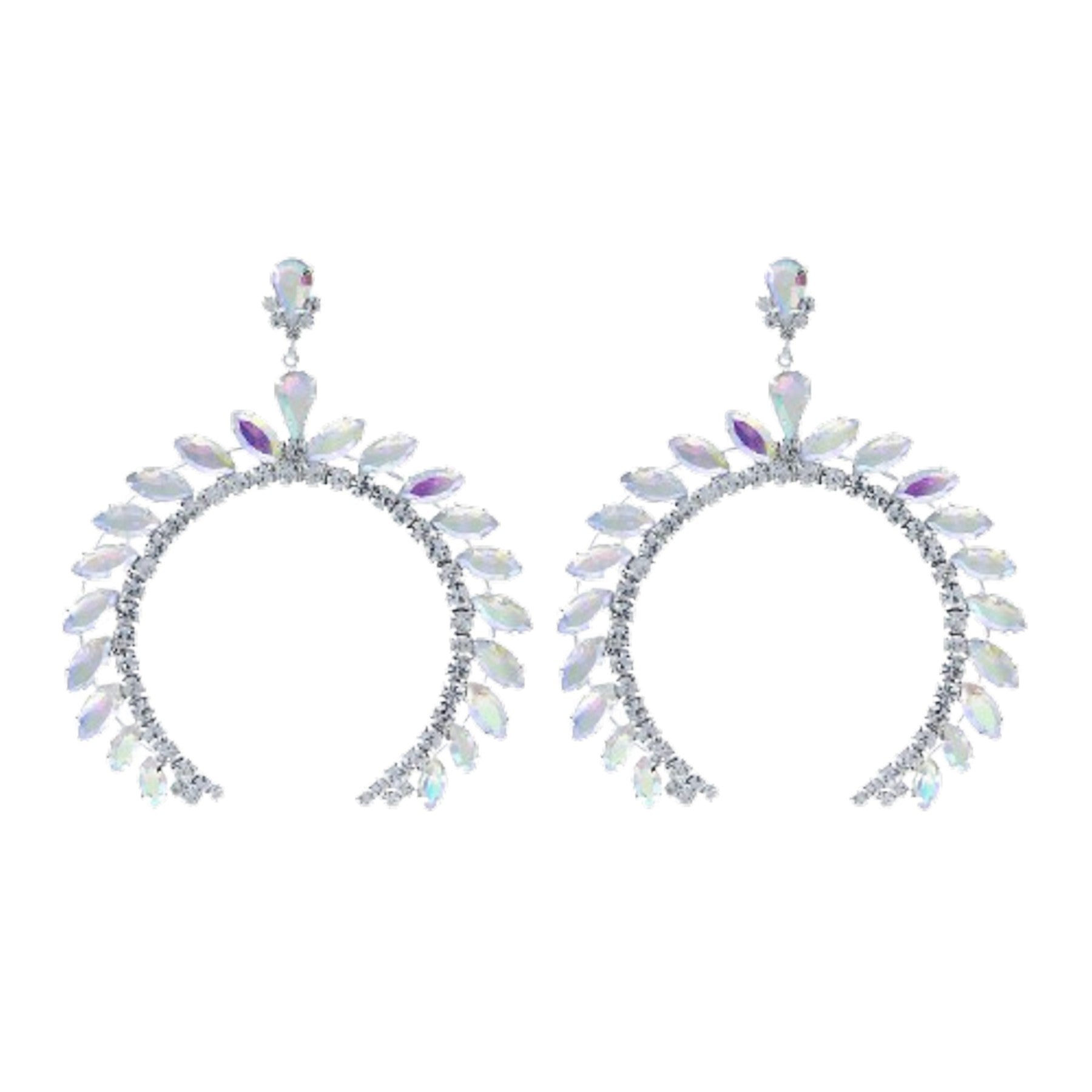 Quash Crystal Blossom Post Back Earrings featuring a floral design with sparkling crystals, showcasing elegance and style.