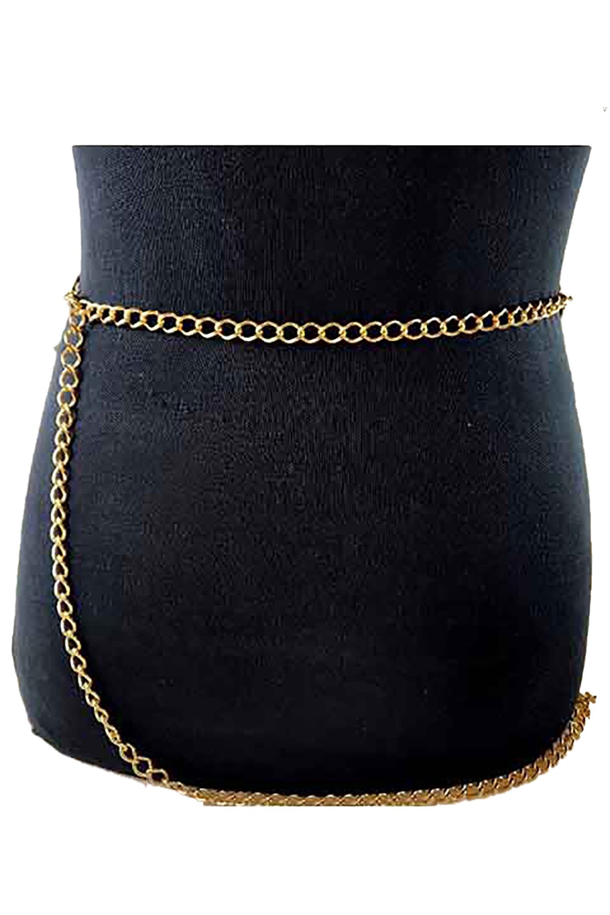 A glamorous rhinestone chain belt featuring a lobster claw clasp and a 20-inch extender, perfect for stylish outfits.