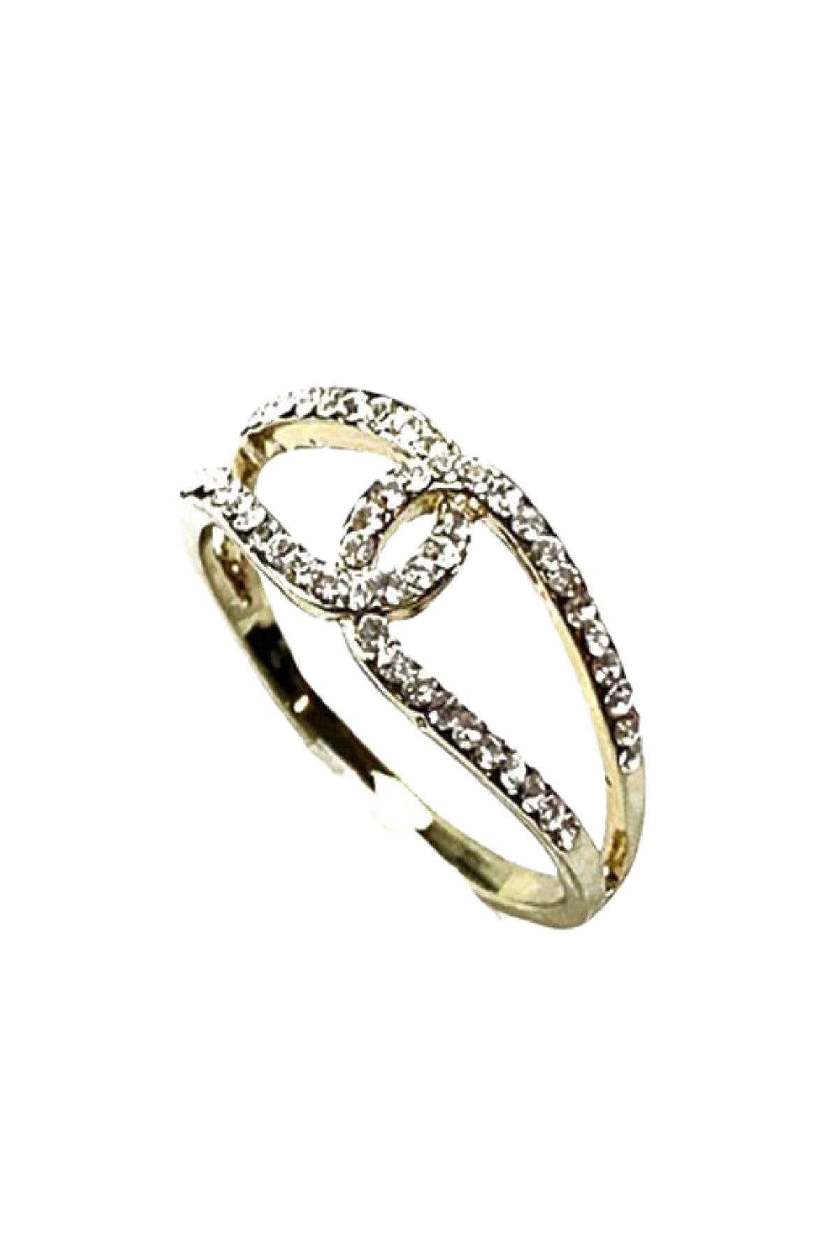 A stylish rhinestone fashion ring, triple plated, size 7, lead and nickel free, showcasing its elegant design.