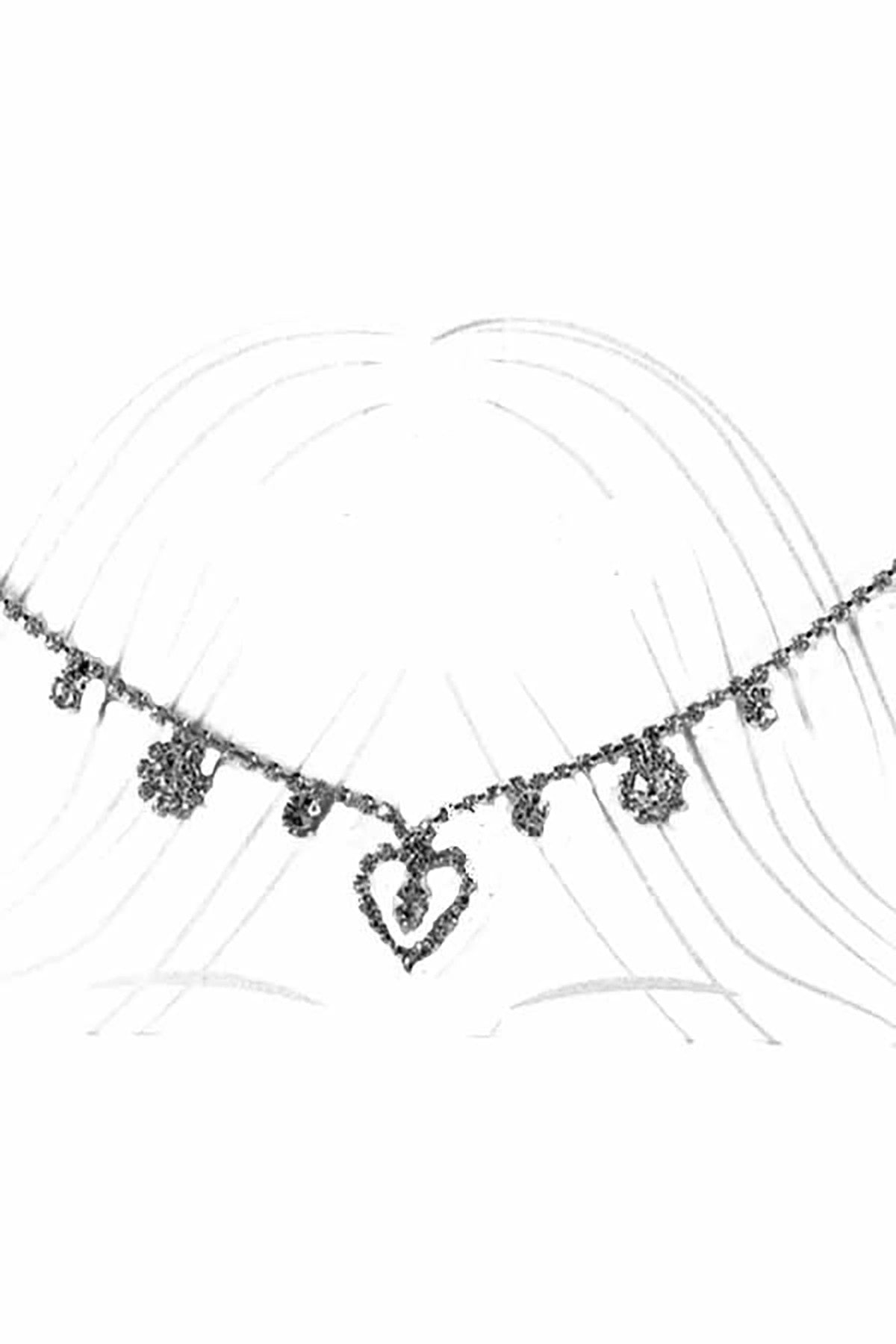 A beautiful rhinestone head chain featuring sparkling embellishments, designed for stylish occasions.