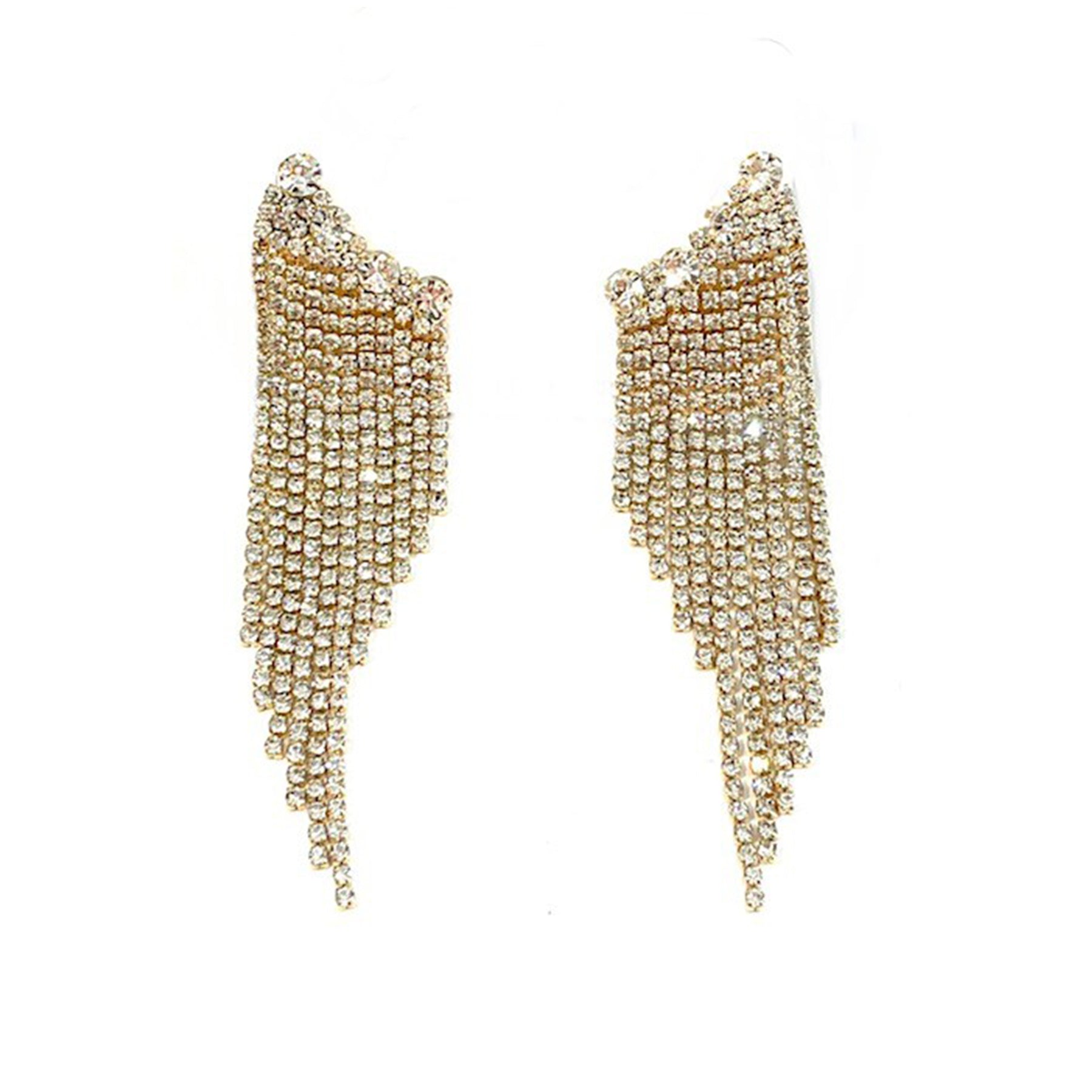 Rhinestone Round Fringe Ear Climber Earrings with sparkling rhinestones and a unique design, perfect for stylish occasions.