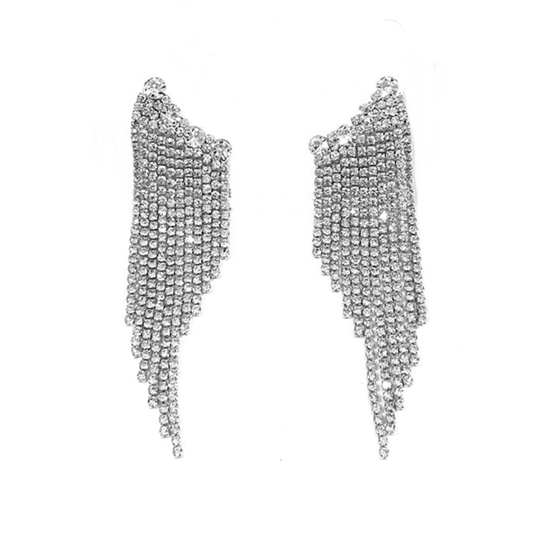 Rhinestone Round Fringe Ear Climber Earrings with sparkling rhinestones and a unique design, perfect for stylish occasions.