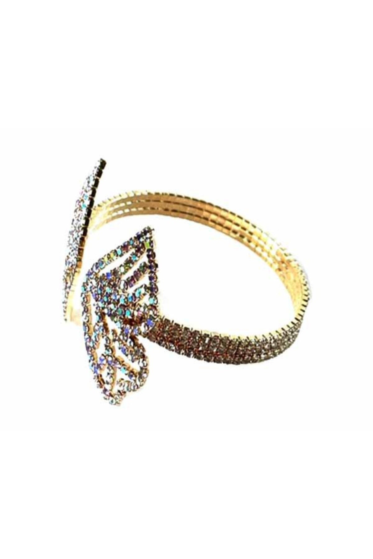 A stylish adjustable rhinestone wire bracelet with sparkling embellishments, perfect for any occasion.