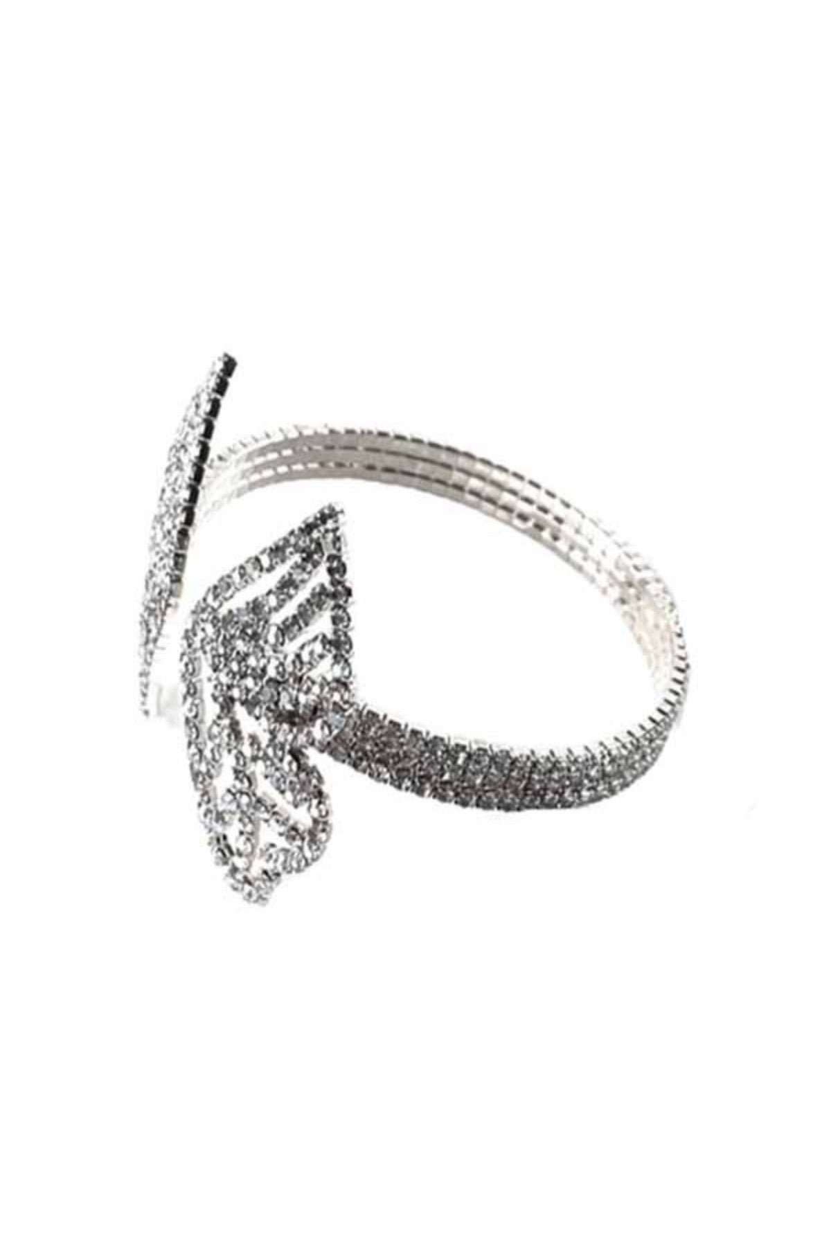 A stylish adjustable rhinestone wire bracelet with sparkling embellishments, perfect for any occasion.