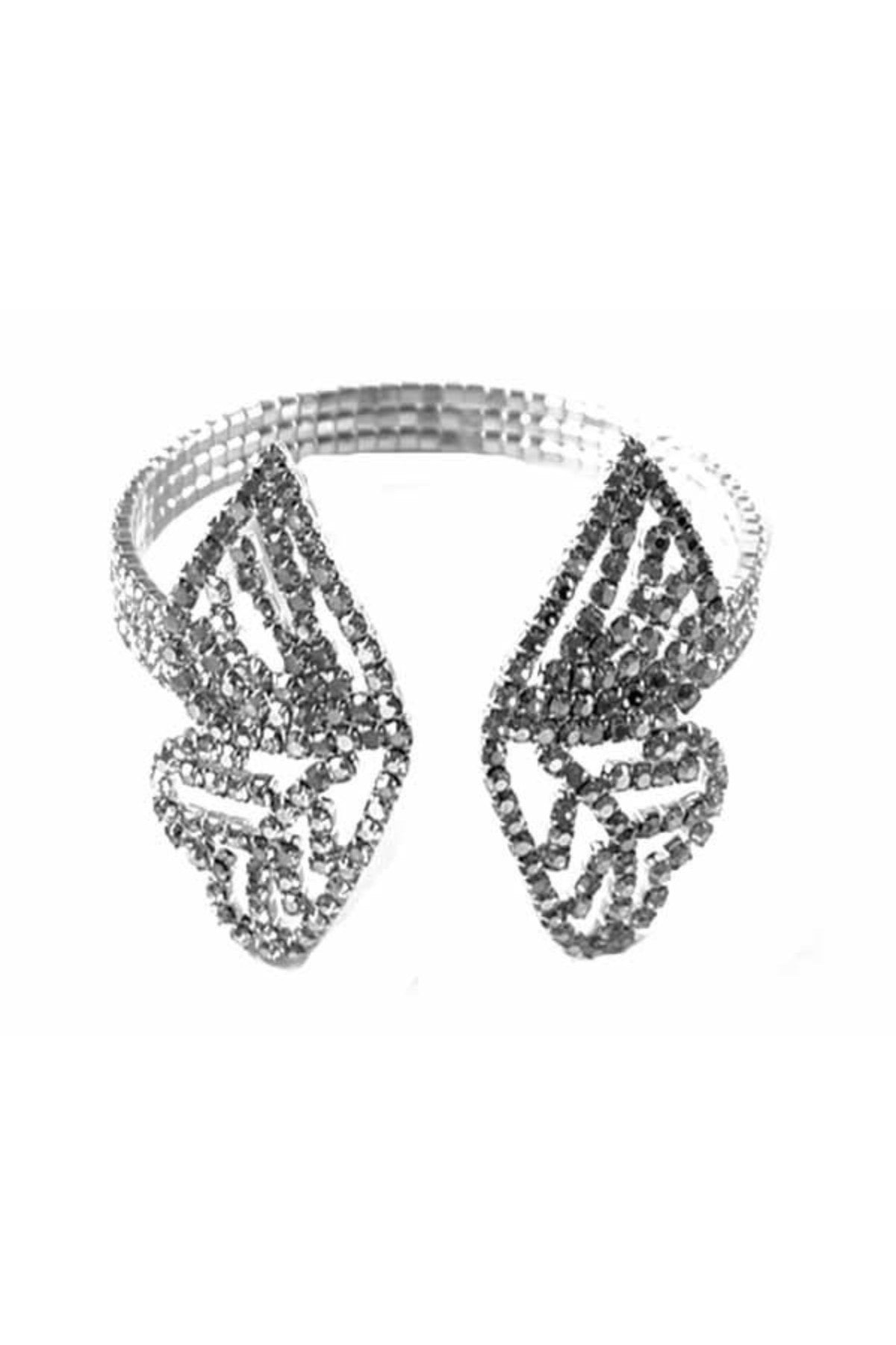 A stylish adjustable rhinestone wire bracelet with sparkling embellishments, perfect for any occasion.