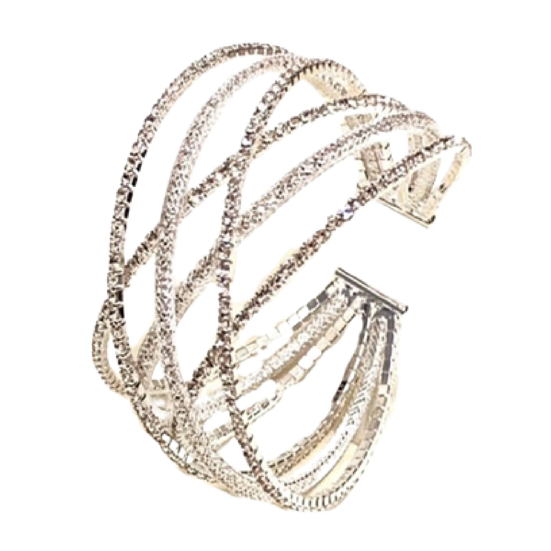 A stylish adjustable rhinestone wire bracelet with sparkling embellishments, perfect for any occasion.