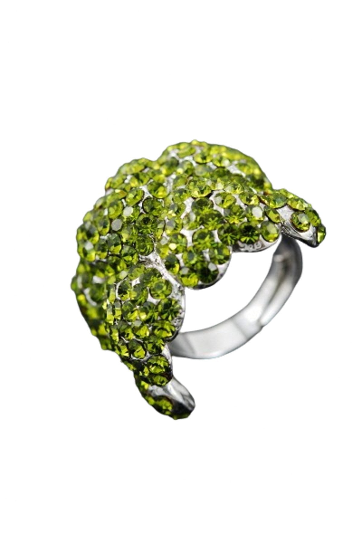 A beautiful studded wrap ring with a double plated finish, showcasing its elegant design and 3/4" width.