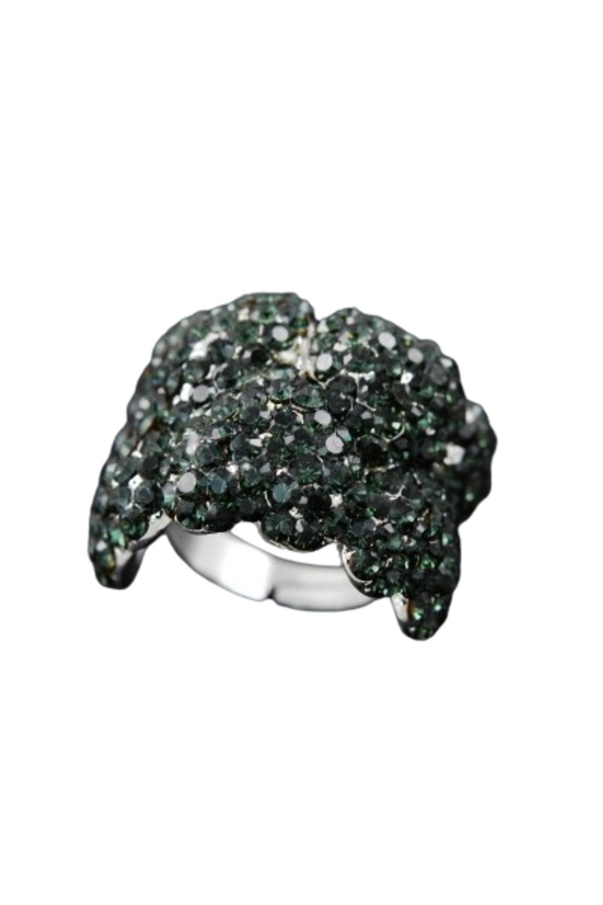 A beautiful studded wrap ring with a double plated finish, showcasing its elegant design and 3/4" width.