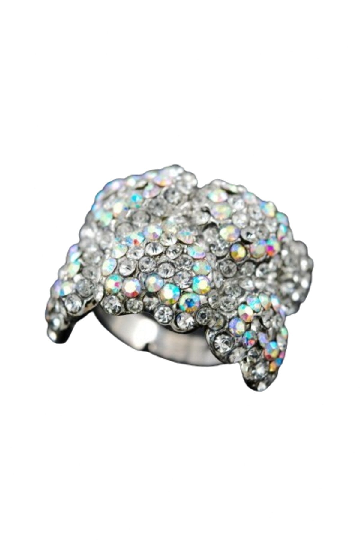 A beautiful studded wrap ring with a double plated finish, showcasing its elegant design and 3/4" width.