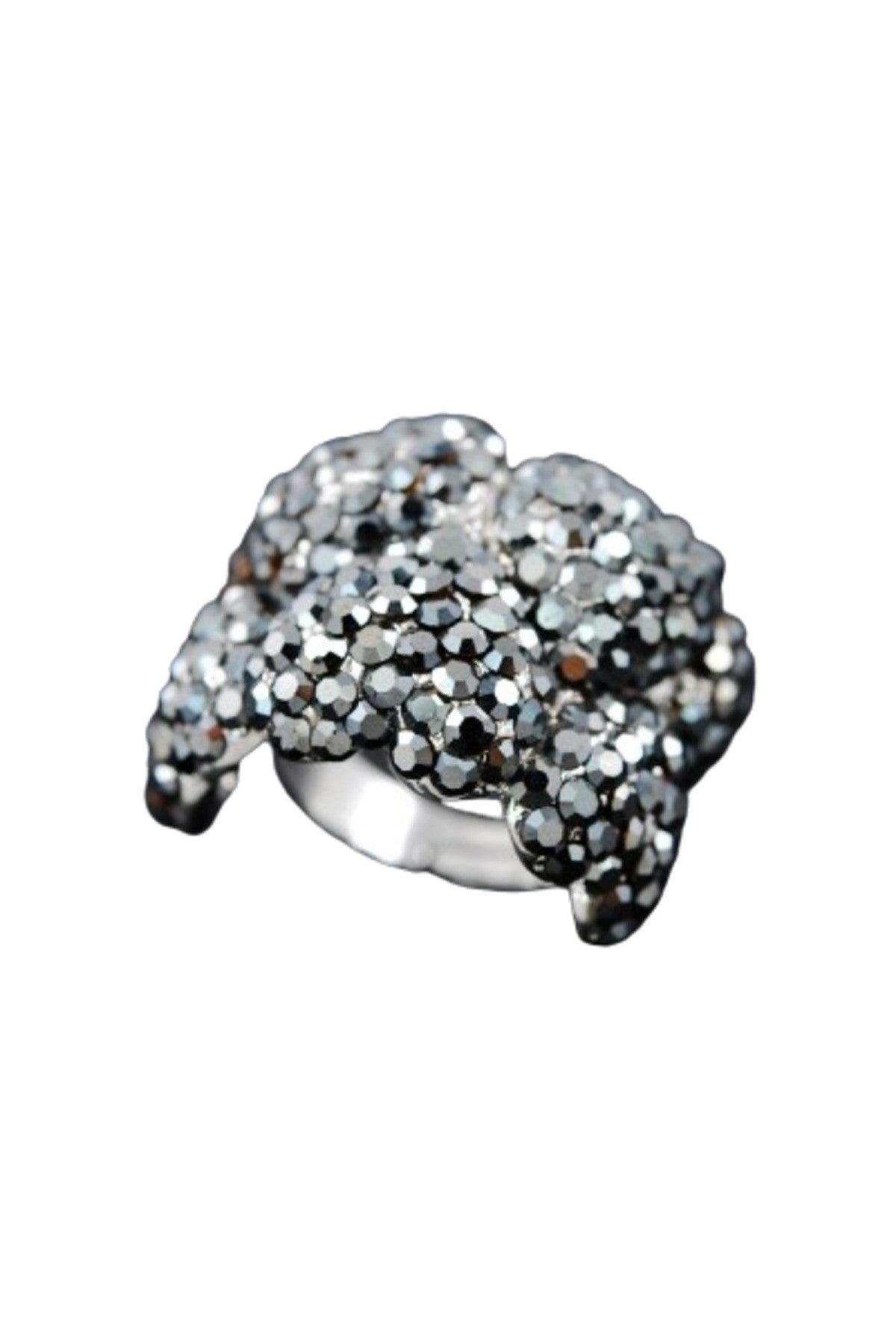 A beautiful studded wrap ring with a double plated finish, showcasing its elegant design and 3/4" width.