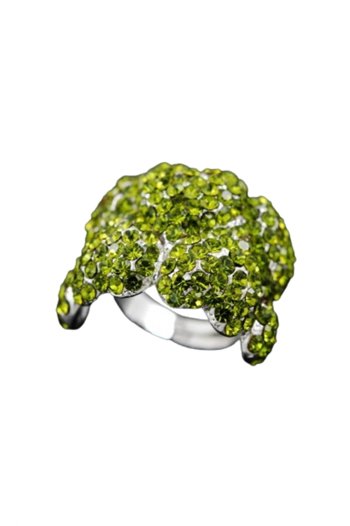 A beautiful studded wrap ring with a double plated finish, showcasing its elegant design and 3/4" width.