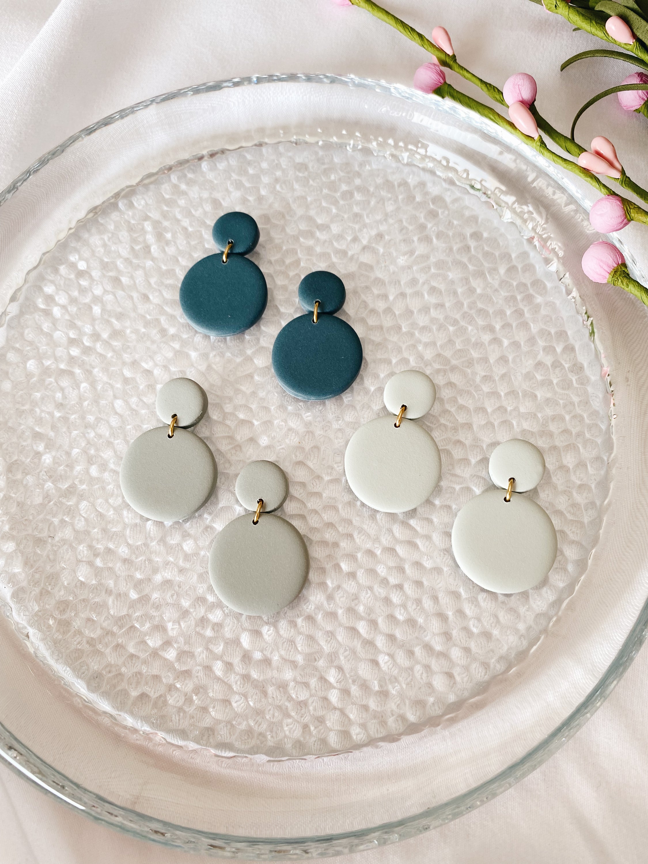 Shelby Spring Fling Palette minimalist statement earrings, handcrafted in Winnipeg, featuring unique designs and hypoallergenic posts.