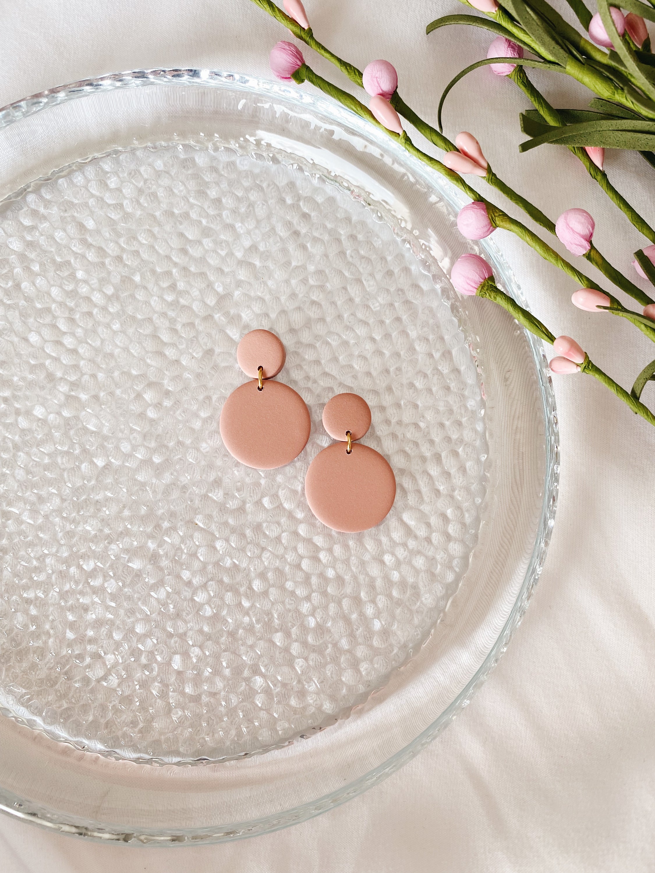 Shelby Spring Fling Palette minimalist statement earrings, handcrafted in Winnipeg, featuring unique designs and hypoallergenic posts.