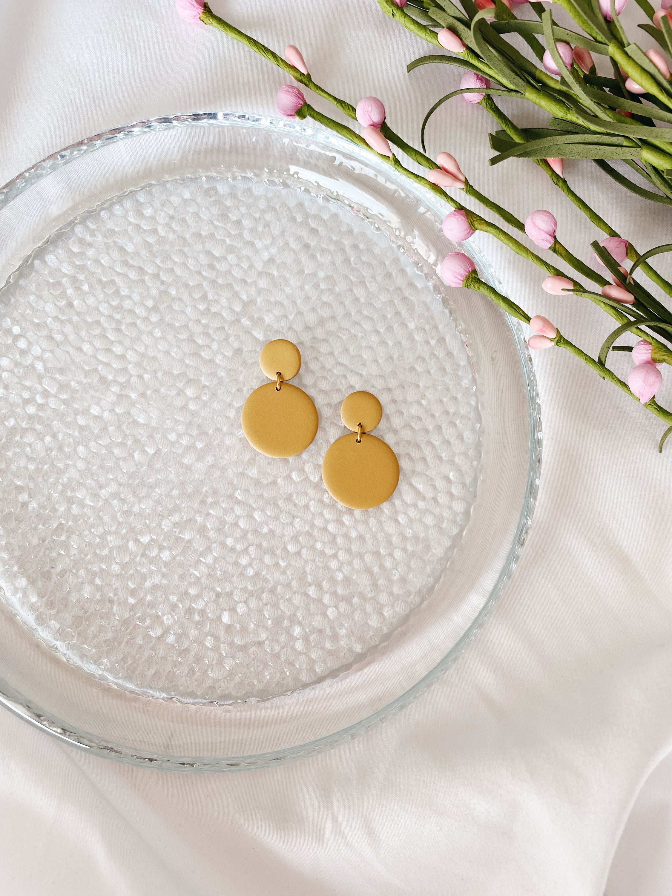 Shelby Spring Fling Palette minimalist statement earrings, handcrafted in Winnipeg, featuring unique designs and hypoallergenic posts.