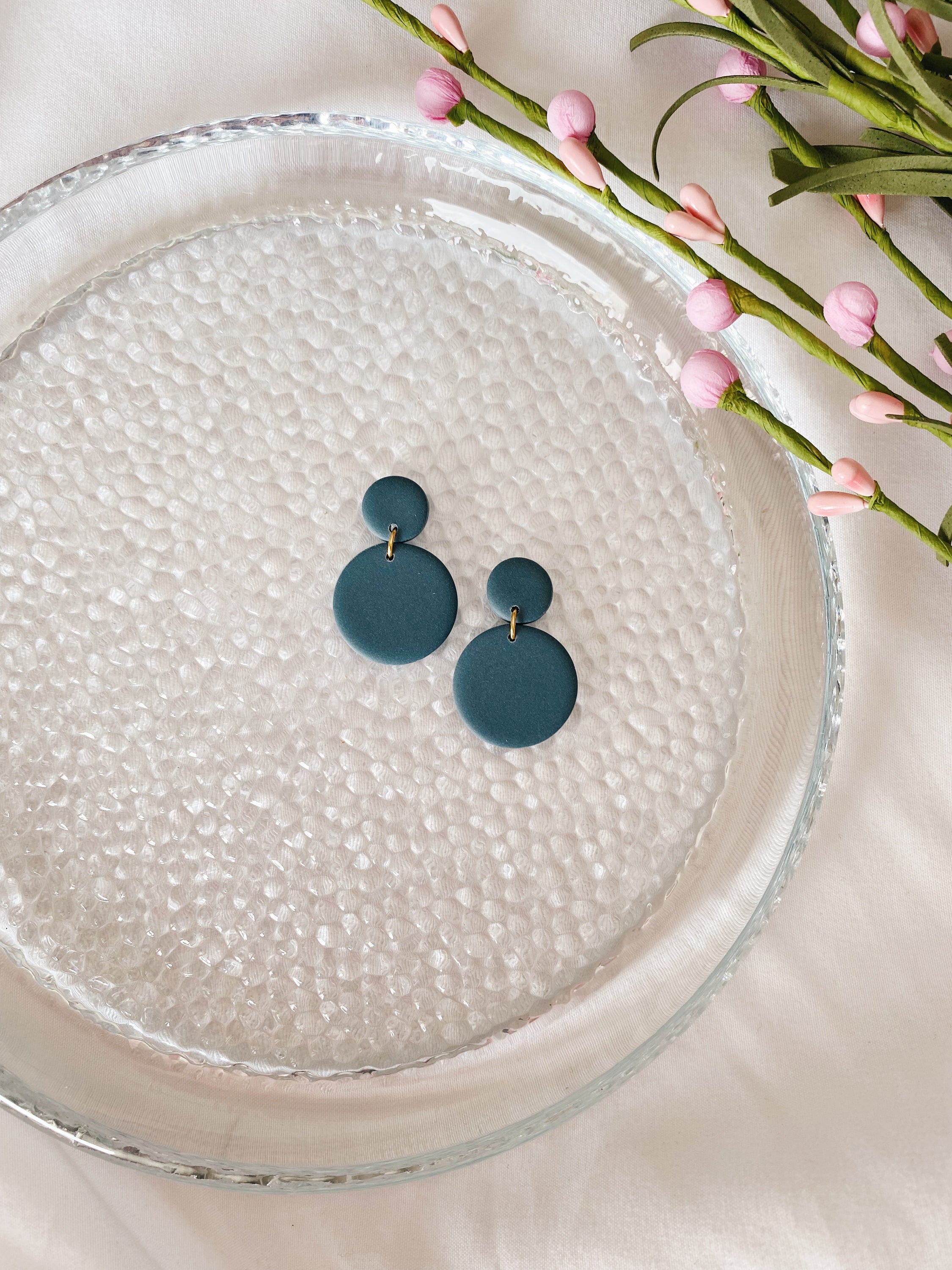 Shelby Spring Fling Palette minimalist statement earrings, handcrafted in Winnipeg, featuring unique designs and hypoallergenic posts.