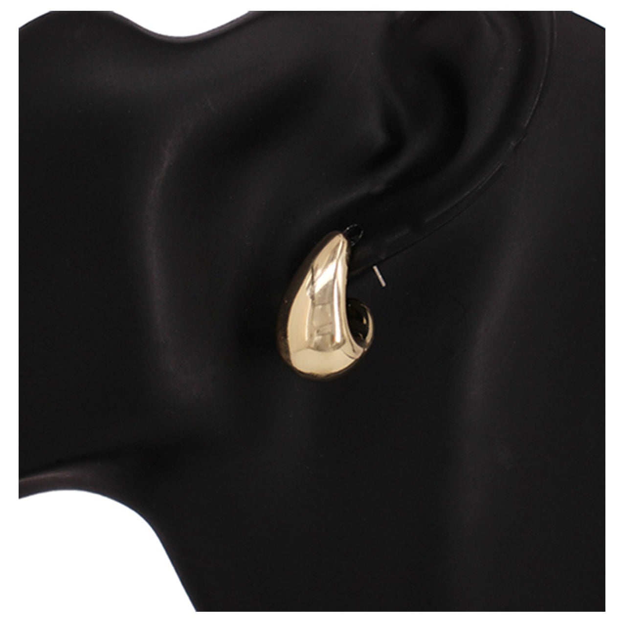 Short tear drop shape earrings with a sleek design, approximately 1 inch in length, featuring a secure post back closure.