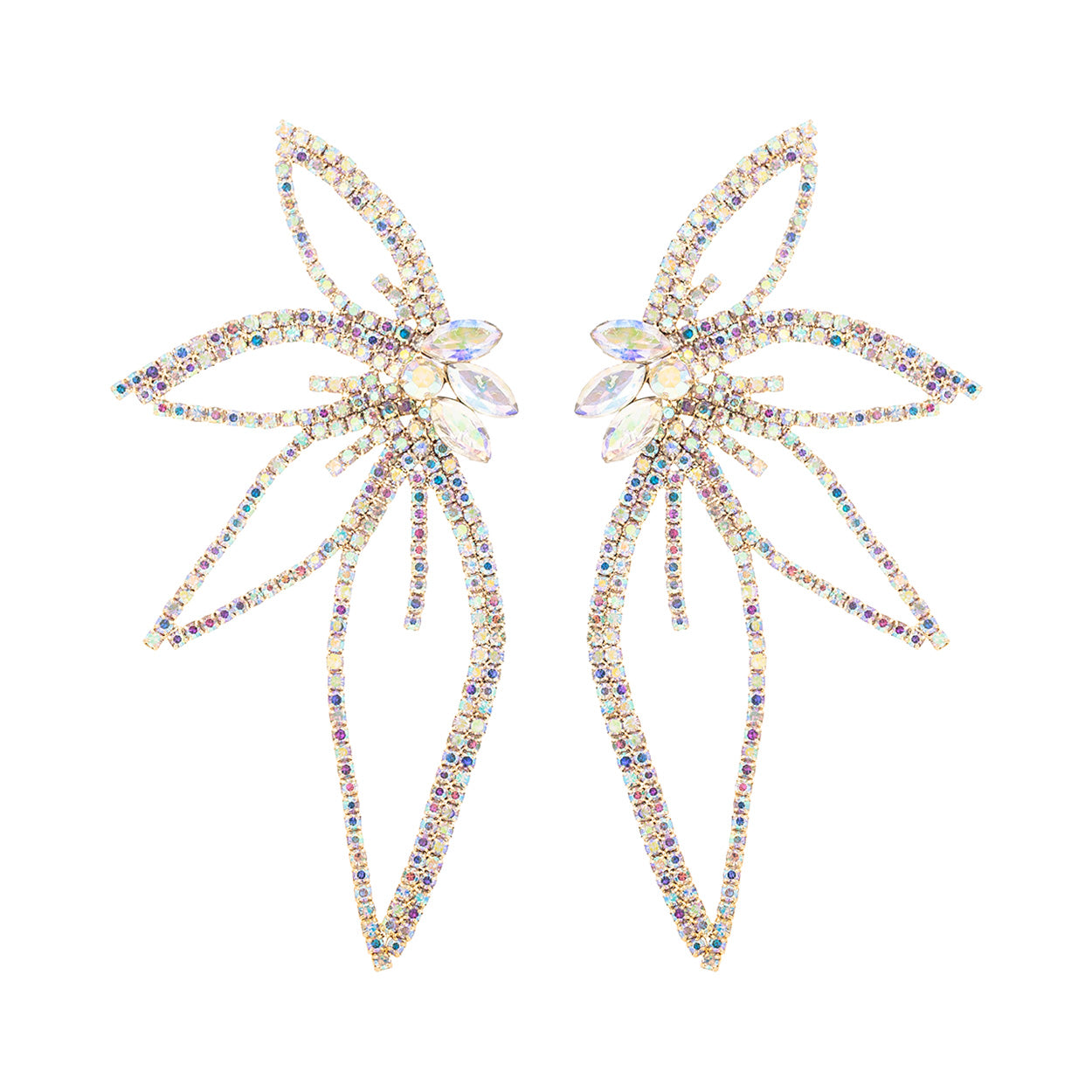 Elegant Statement Half Flower Post Back Earrings showcasing a unique floral design, perfect for enhancing any outfit.