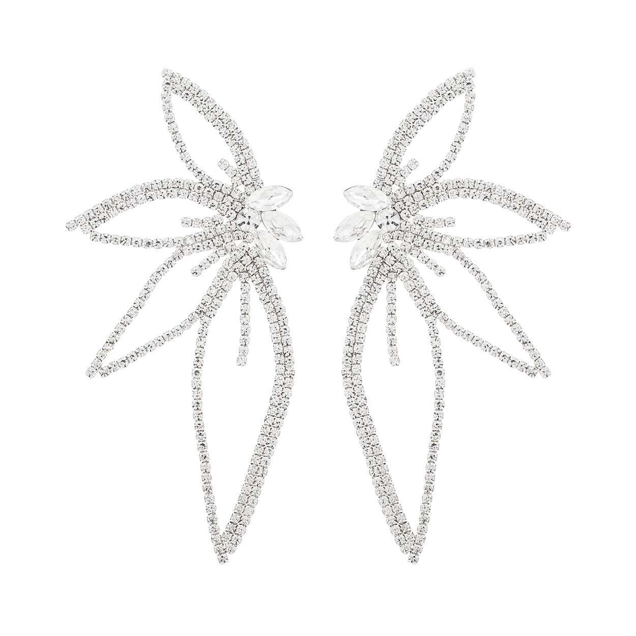 Elegant Statement Half Flower Post Back Earrings showcasing a unique floral design, perfect for enhancing any outfit.