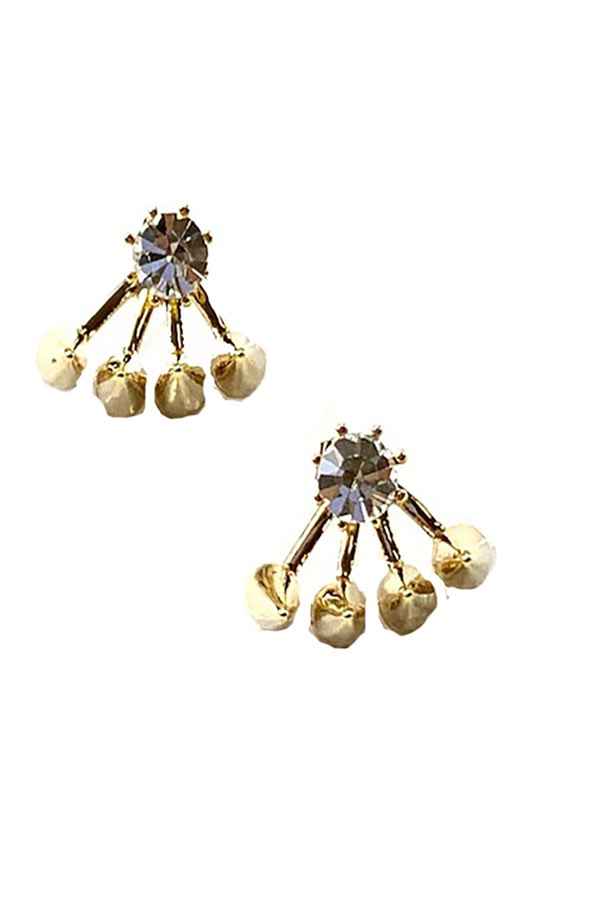 Elegant crystal and spike stud earrings with a modern design, showcasing a blend of sparkle and edge.