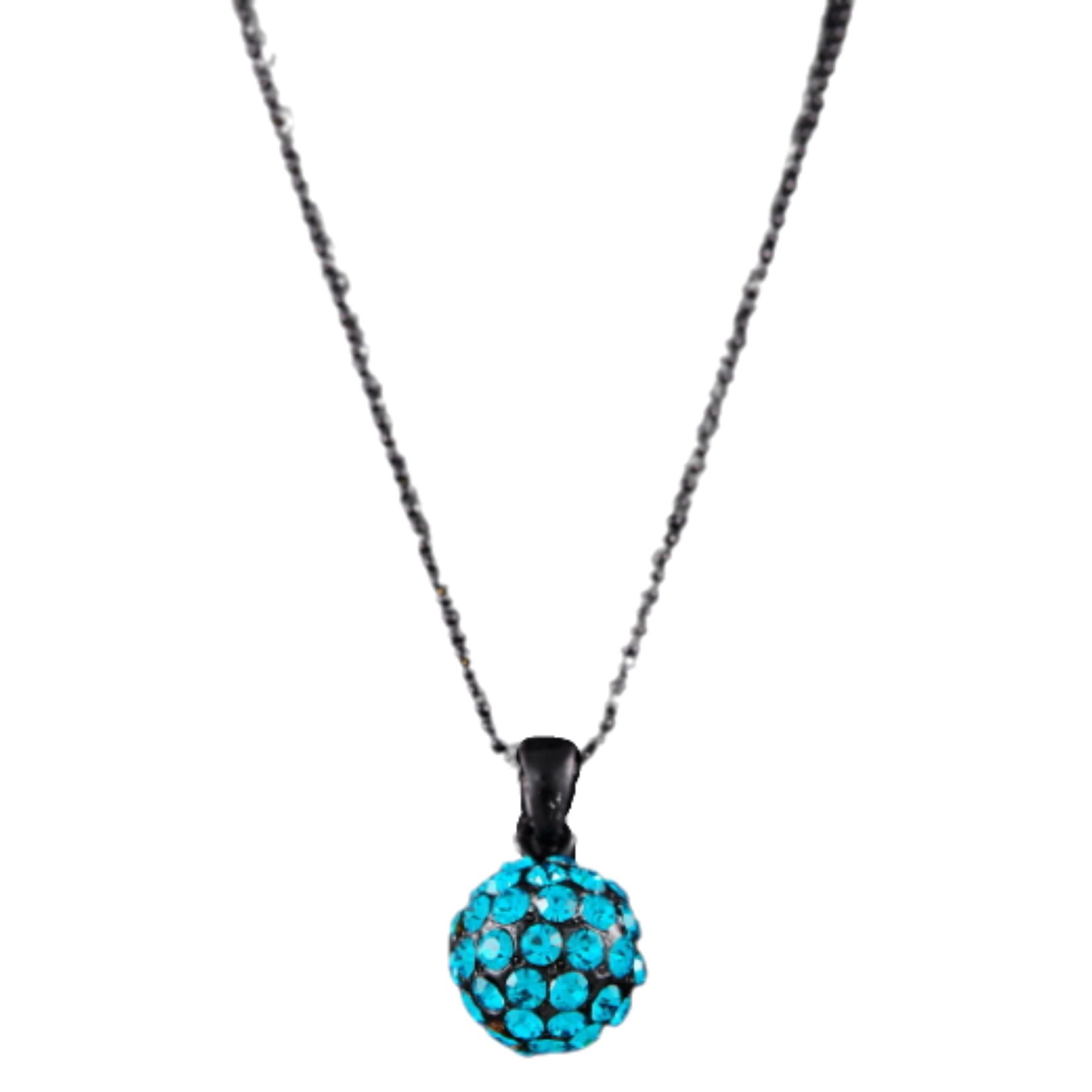 A stylish studded ball necklace with a 19-inch chain and lobster claw clasp, showcasing a chic design perfect for any occasion.