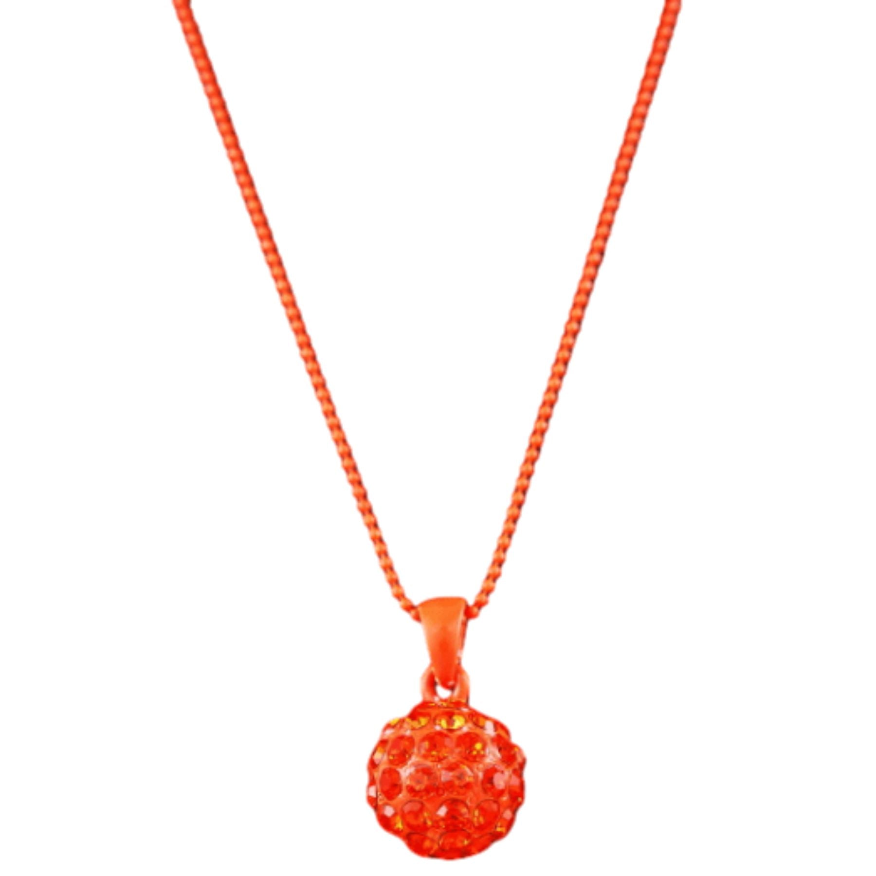 A stylish studded ball necklace with a 19-inch chain and lobster claw clasp, showcasing a chic design perfect for any occasion.