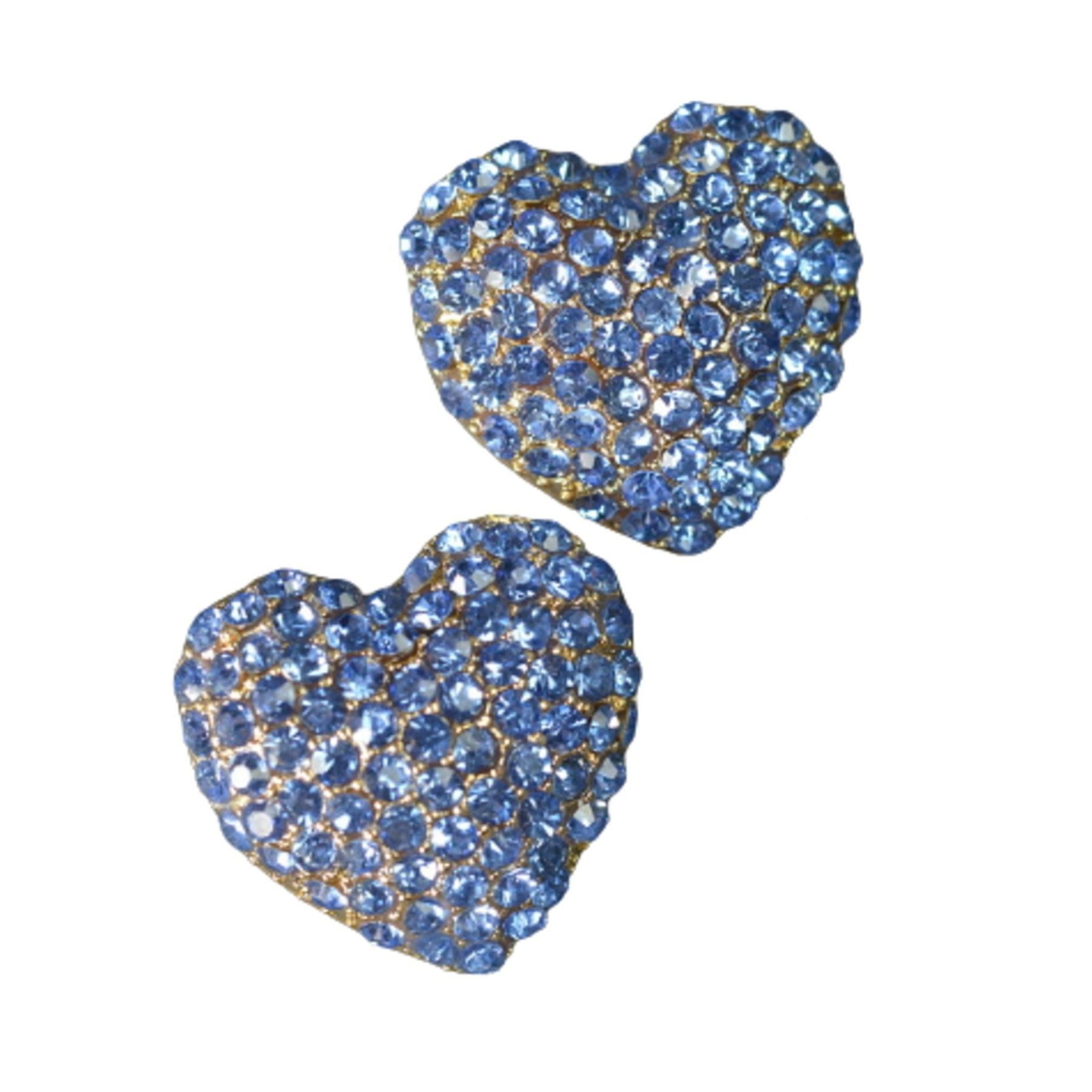 A pair of elegant studded heart earrings with a double plated finish, showcasing a stylish design perfect for any occasion.