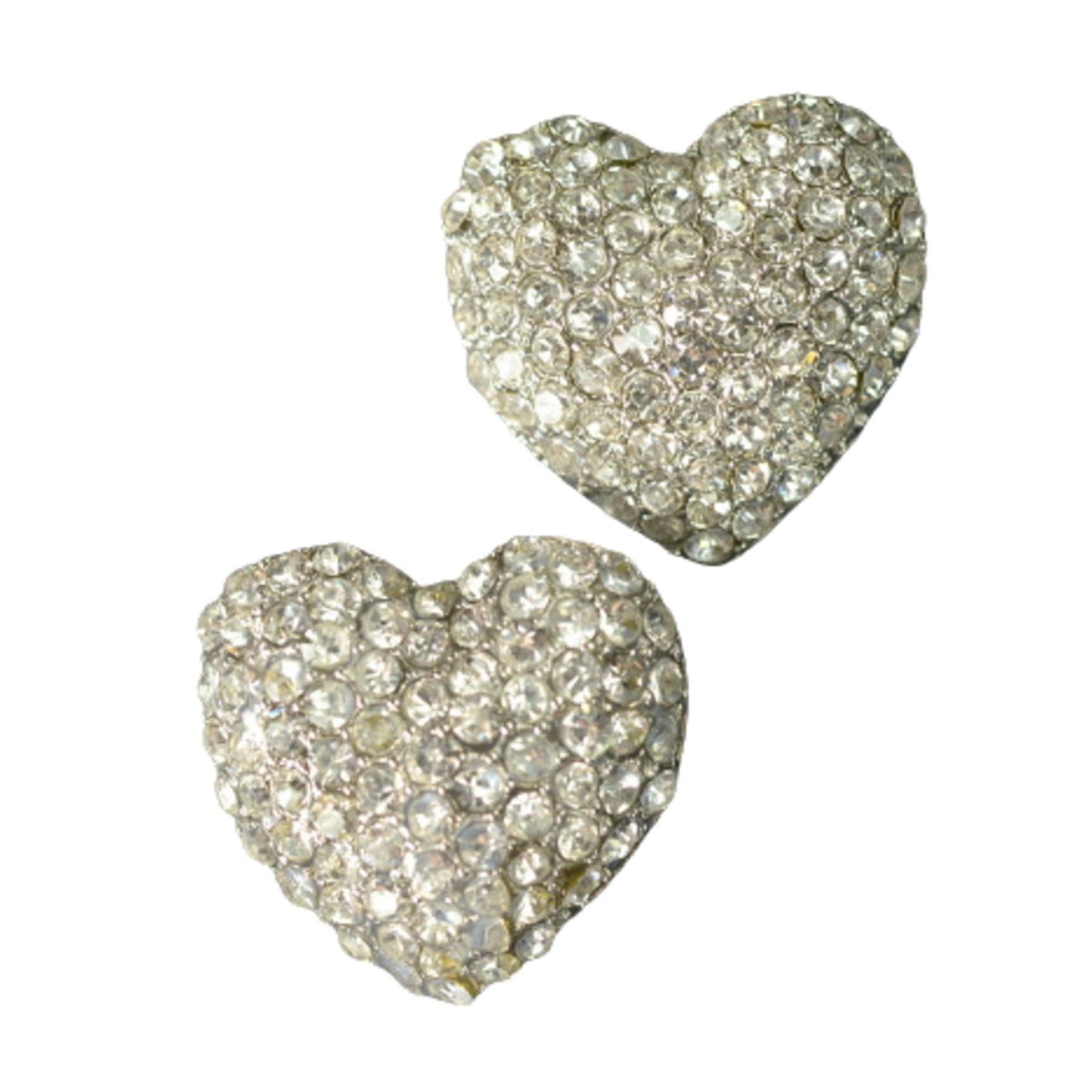 A pair of elegant studded heart earrings with a double plated finish, showcasing a stylish design perfect for any occasion.