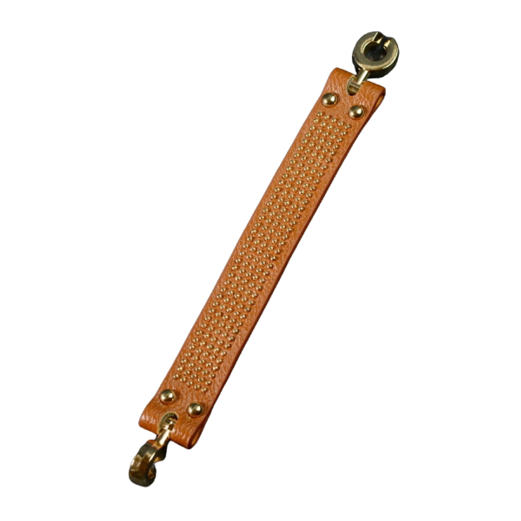 Stylish studded leather bracelet with double plating, showcasing a chic design suitable for various occasions.