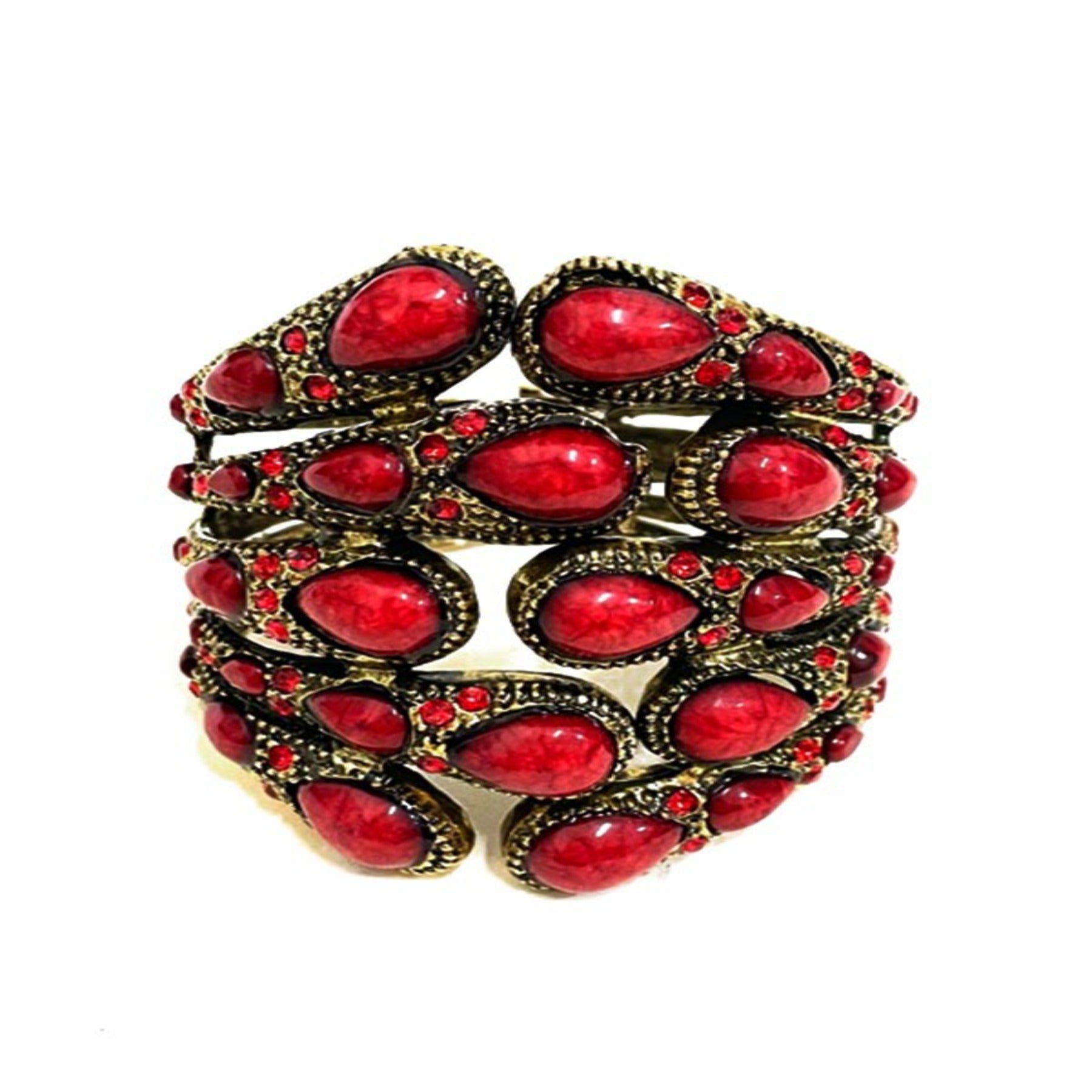 Stylish studded metal cuff bracelet with spring snap closure, showcasing a modern design perfect for any outfit.