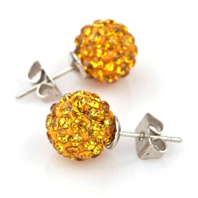 A pair of multicolored glitter studs made from high-quality zinc alloy, featuring a geometric design perfect for casual and stylish wear.