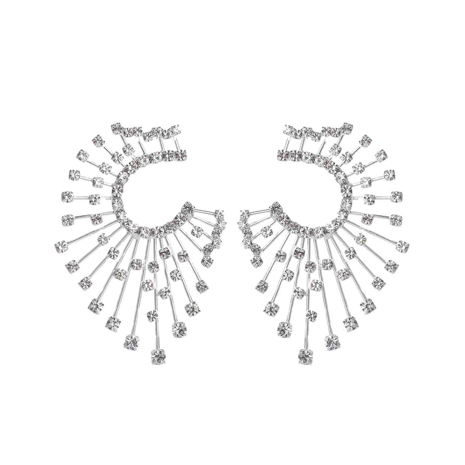 Elegant Sunburst Line Post Back Earrings with a unique design, perfect for enhancing any outfit.