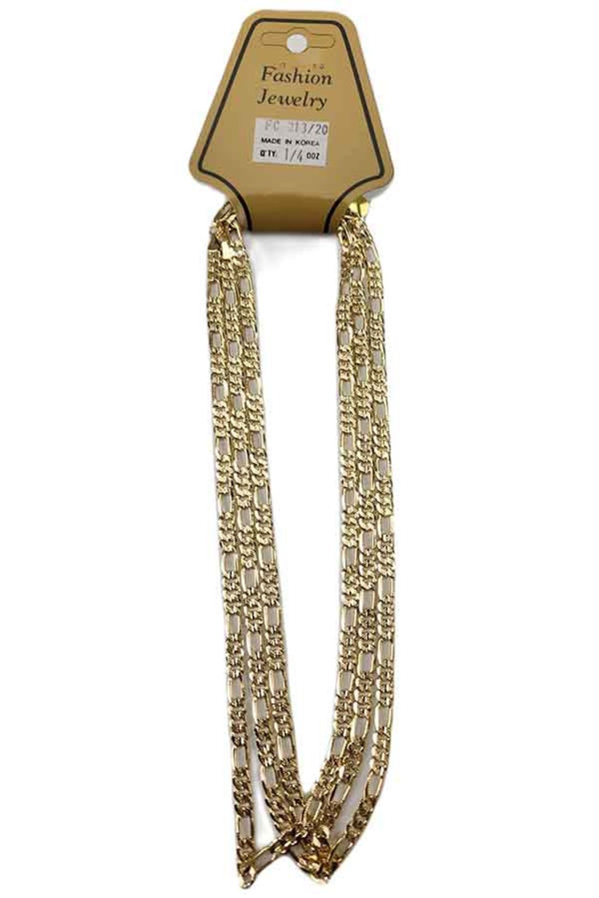 Textured Franco Chain Necklace with double gold plating and lobster claw clasp, measuring 20 inches in length.