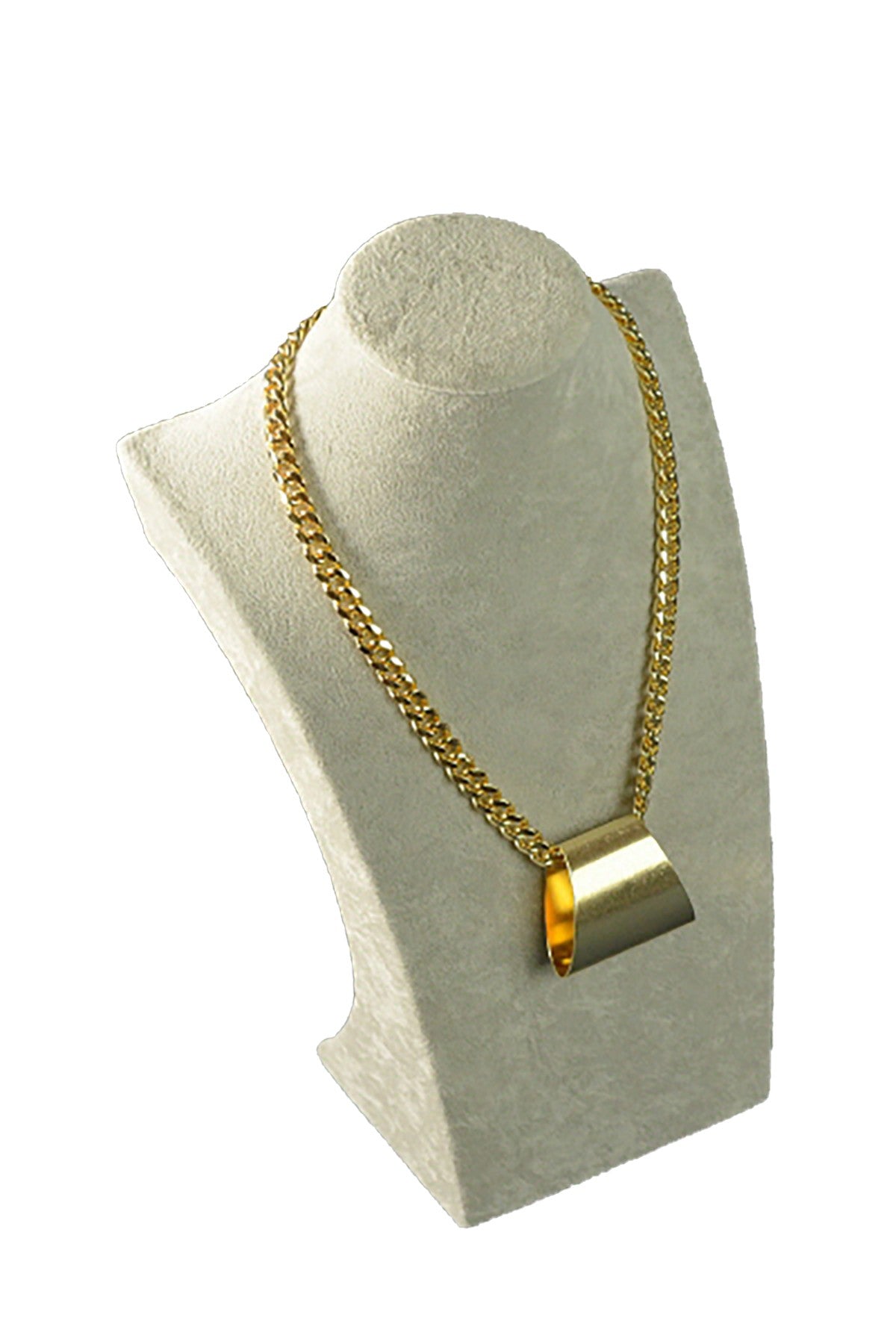 A stylish Textured Pendant Chain Necklace featuring a unique pendant design, triple plated finish, and a lobster claw clasp with an extender.