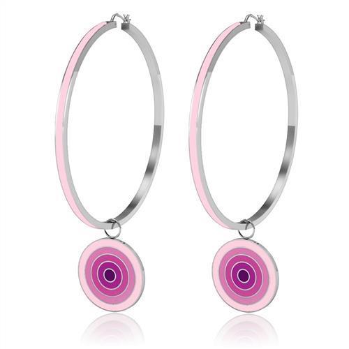 TK271 High Polished Stainless Steel Earrings showcasing a sleek and shiny design, perfect for any occasion.