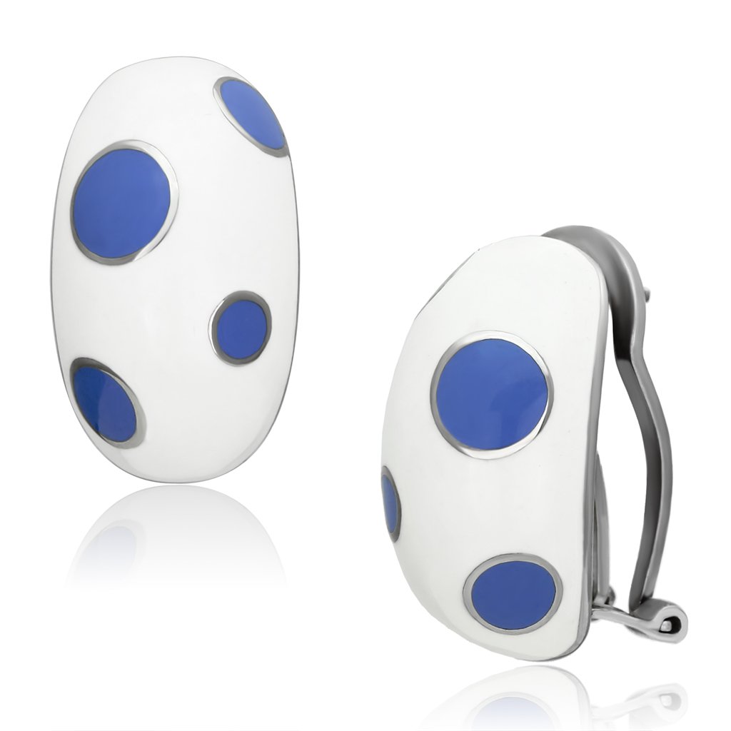 TK900 High Polished Stainless Steel Earrings featuring vibrant multi-color epoxy stones, showcasing a sleek and elegant design.