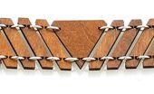 Triangle Stick Bracelet 7509B made from sustainably sourced wood, featuring a cinnamon color and laser-cut design.